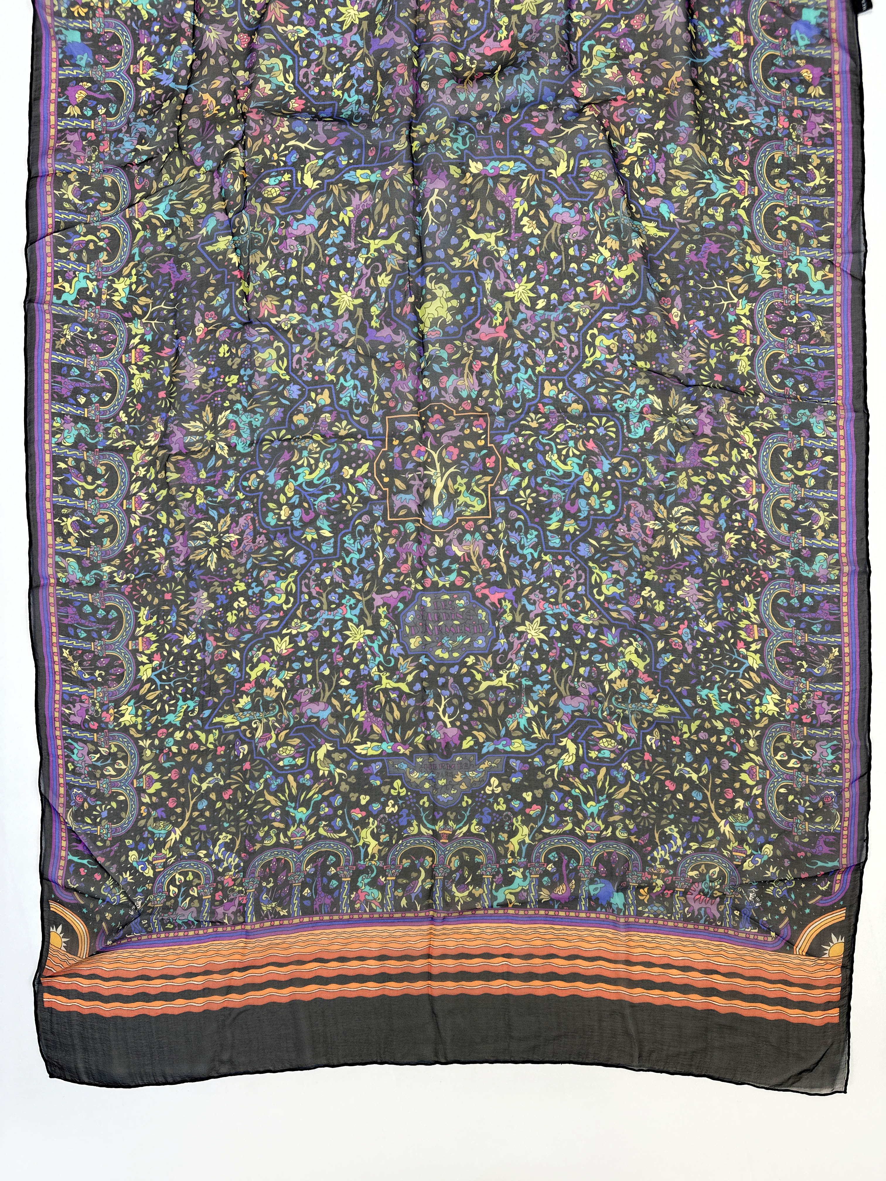 Hermès Les Jardins d'Arménie Mousseline Shawl