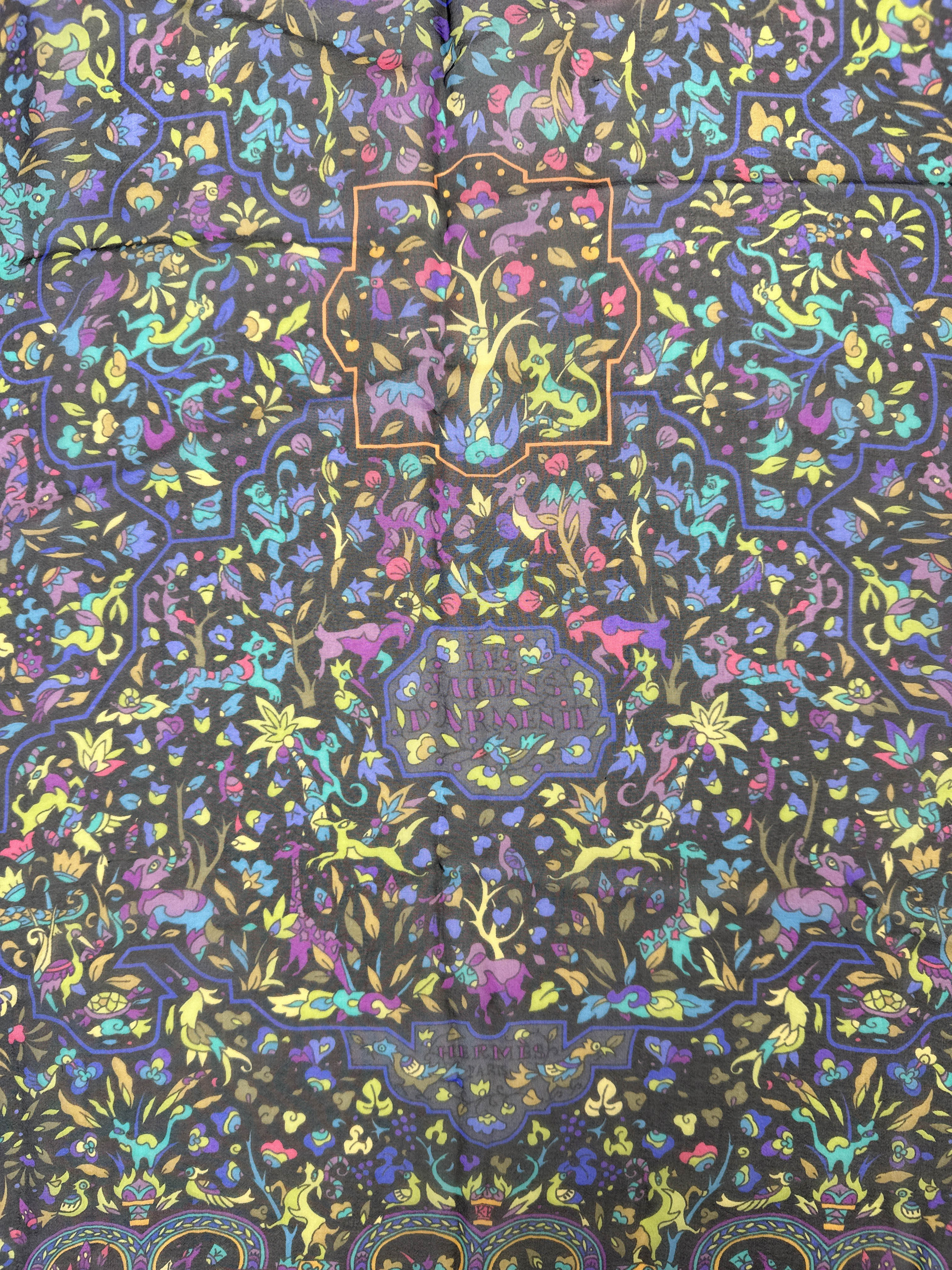 Hermès Les Jardins d'Arménie Mousseline Shawl