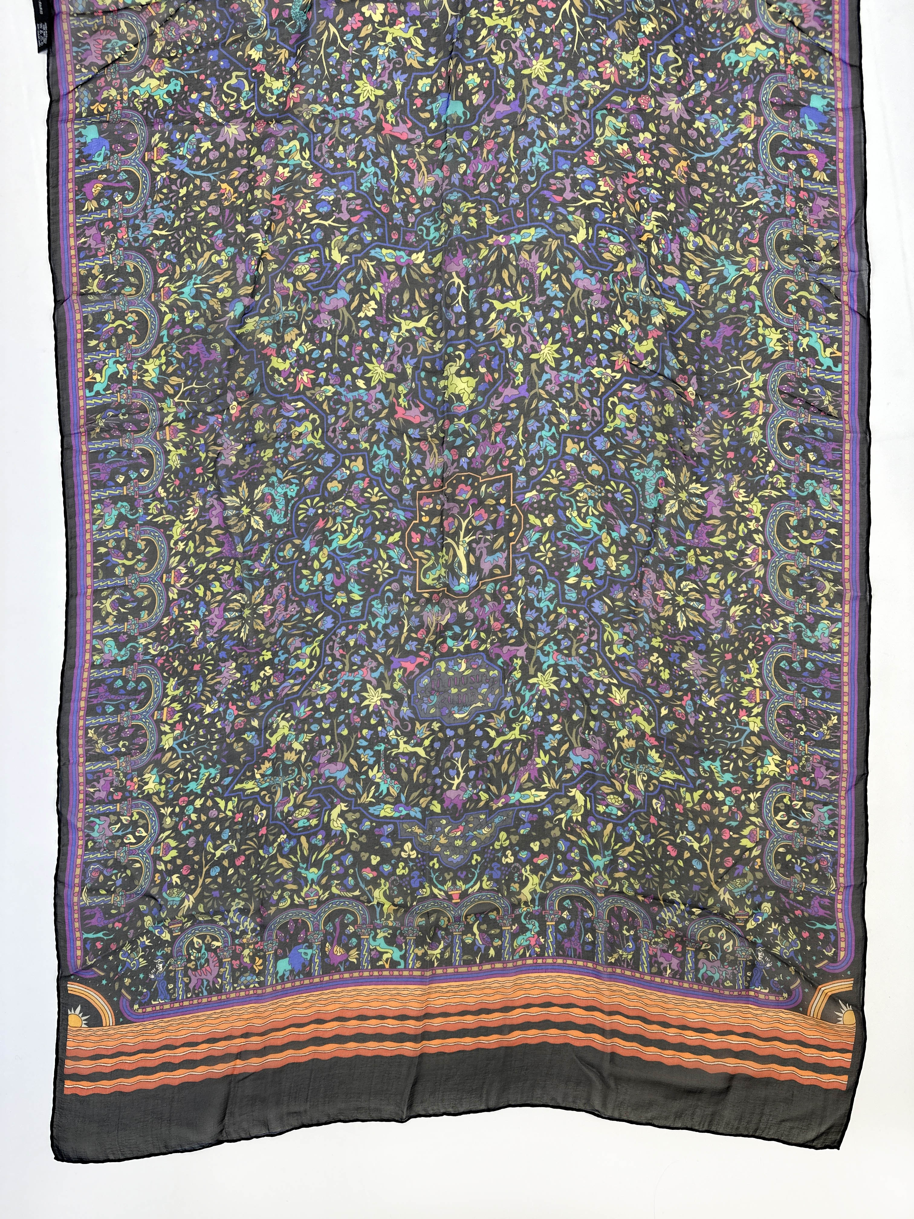 Hermès Les Jardins d'Arménie Mousseline Shawl