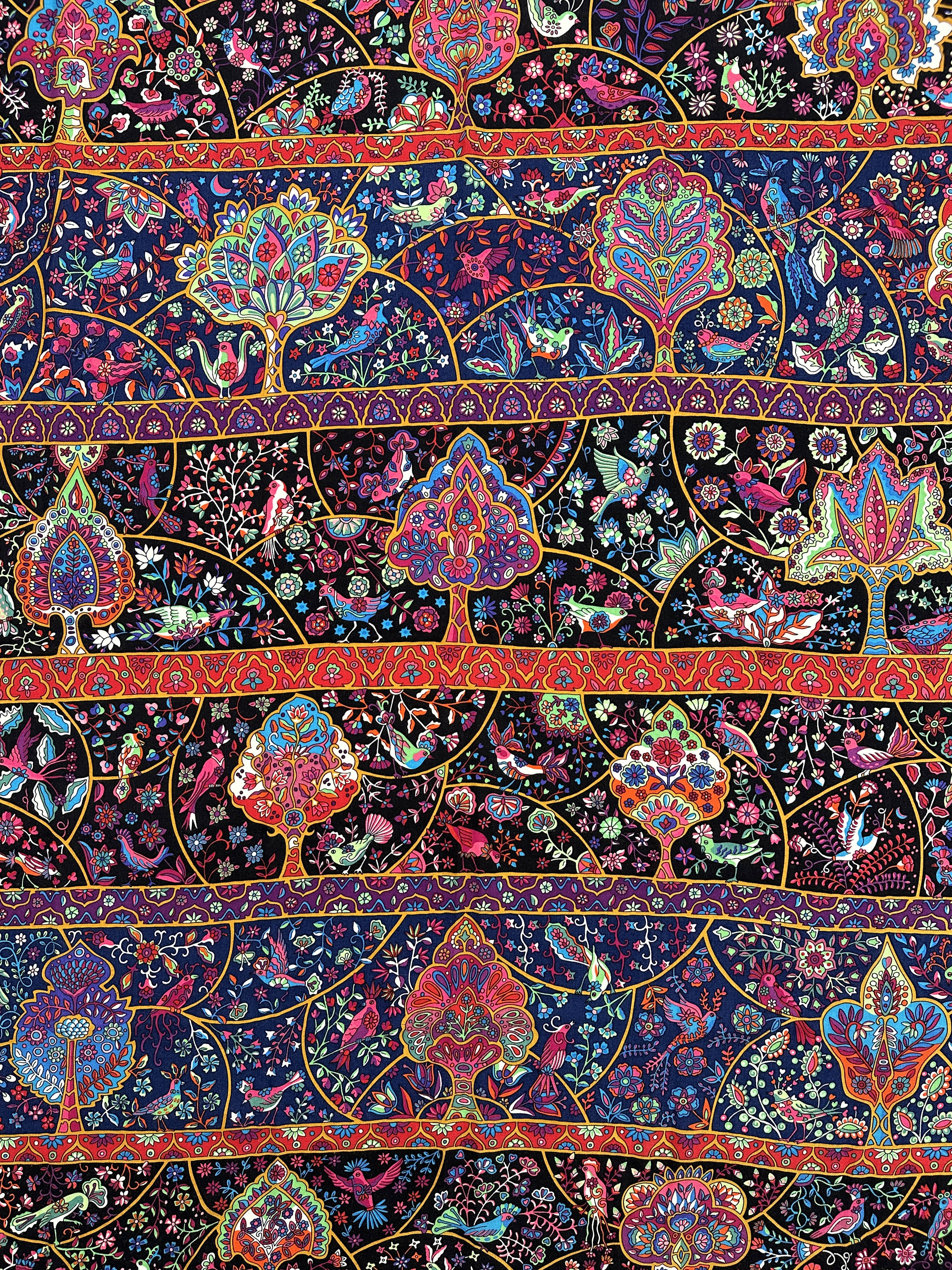 Hermès Au Pays des Oiseaux Fleurs Cashmere Silk 140