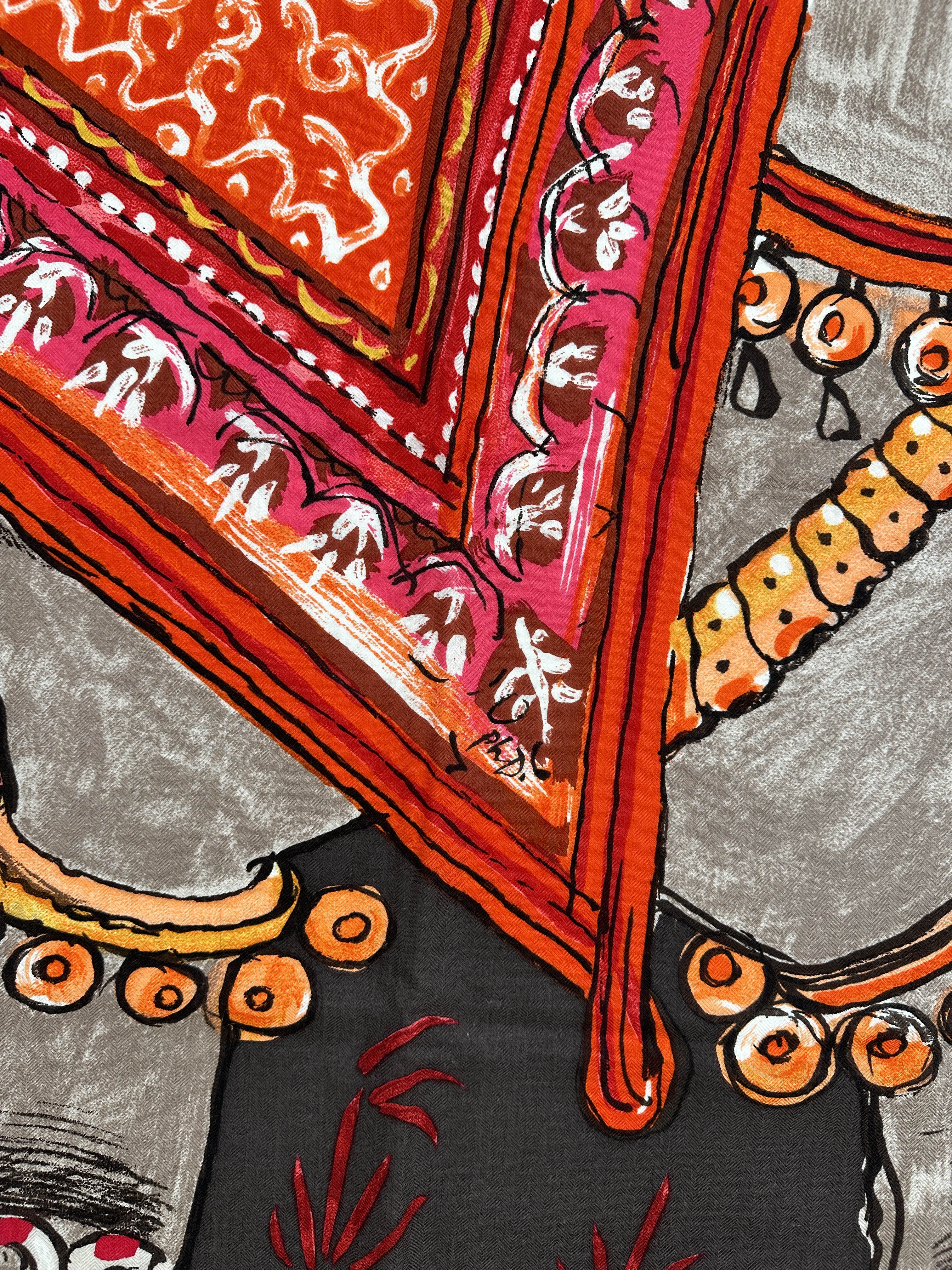 Hermès Beloved India Cashmere Silk 140