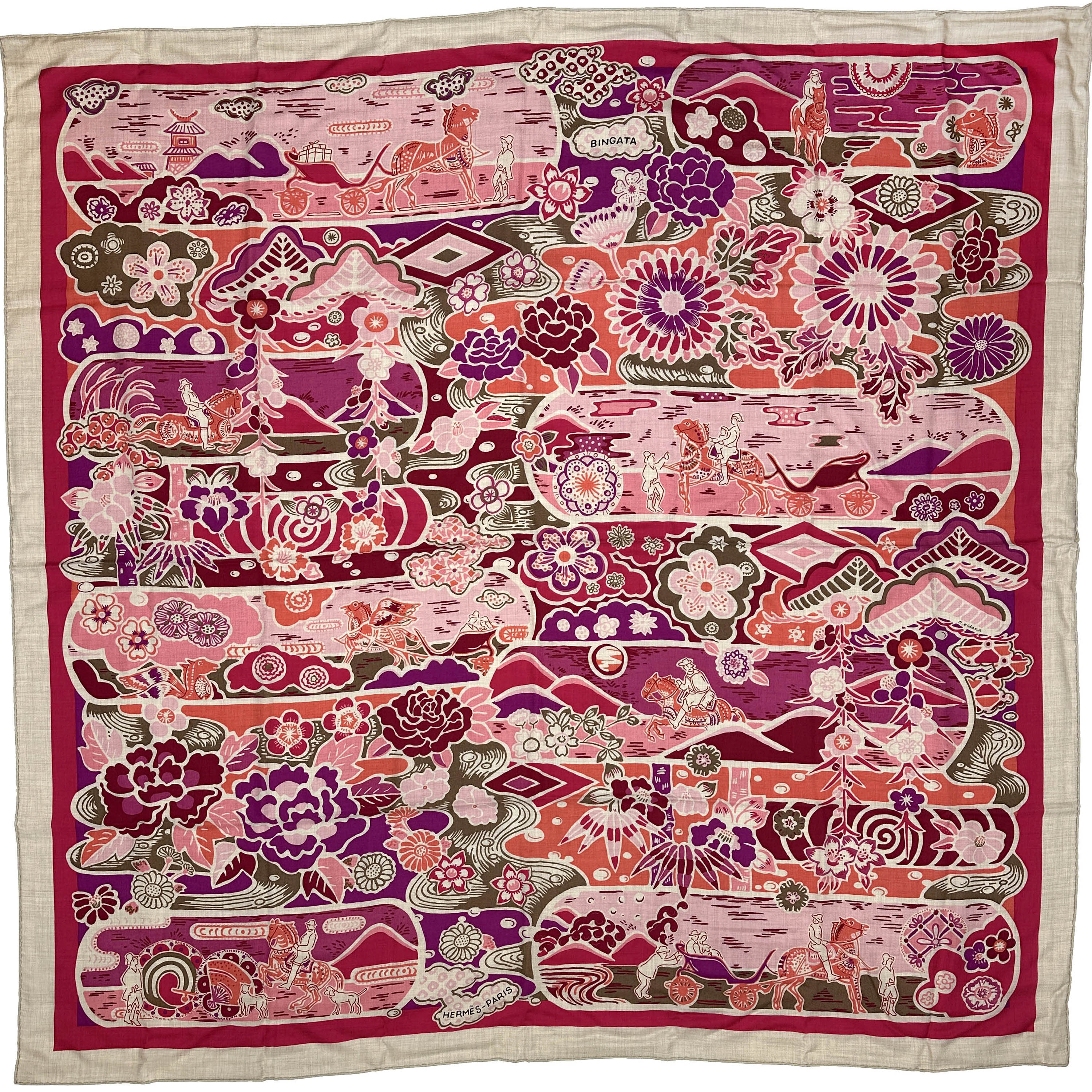 Hermès Bingata Cashmere Silk 140