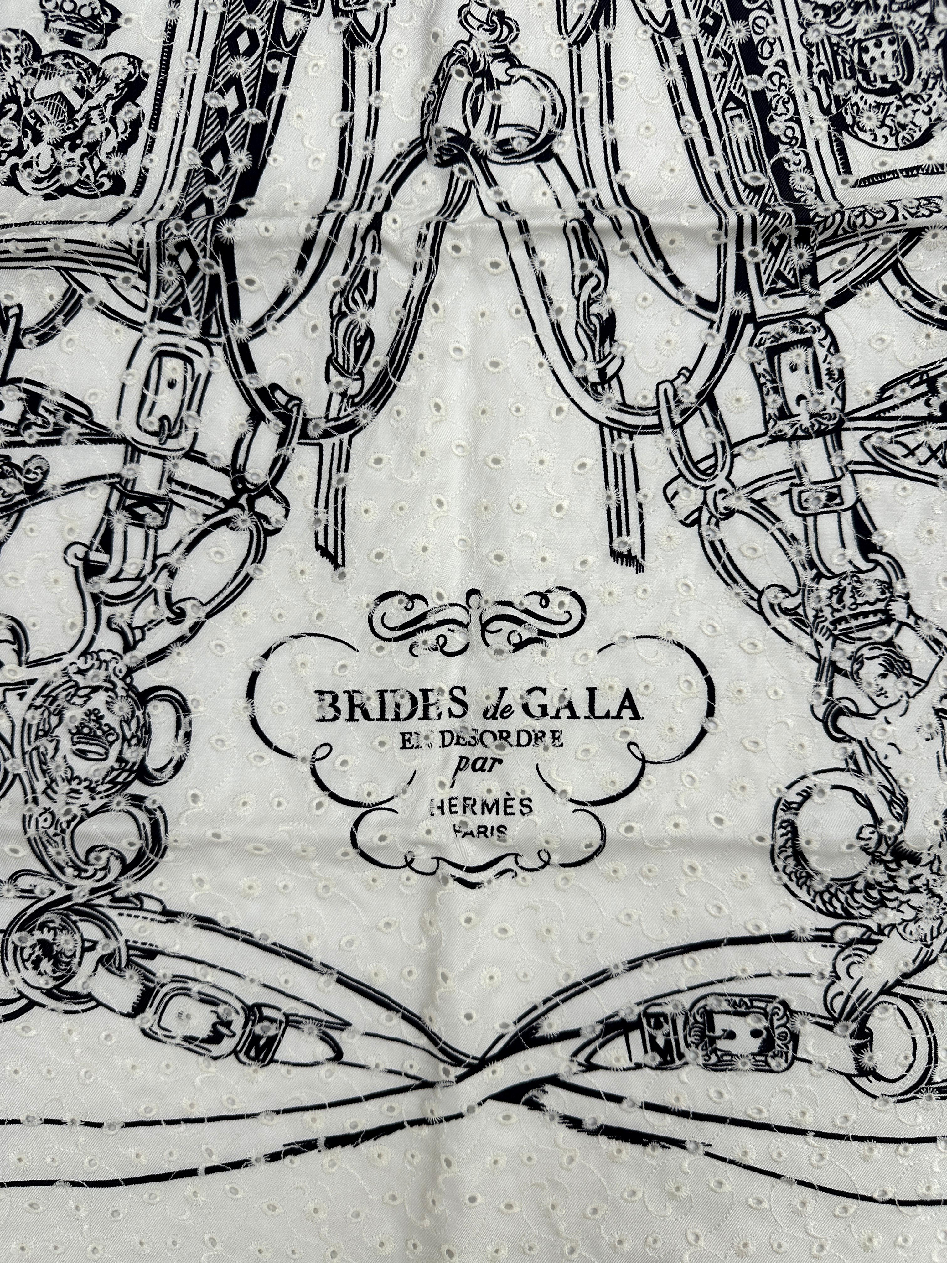 Hermès Brides de Gala Broderie Anglaise 70