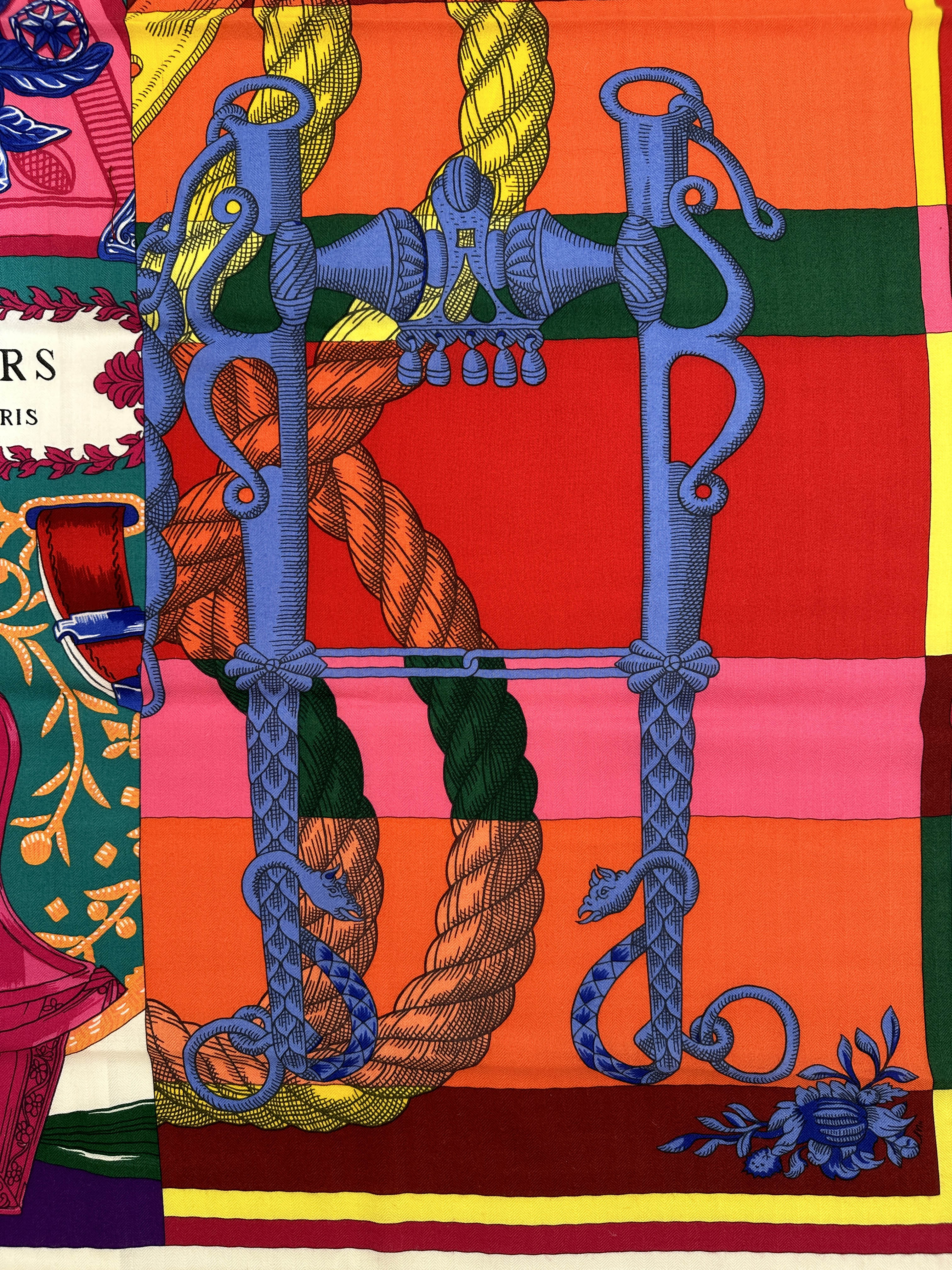 Hermès Cavalleria D'Etriers Cashmere Silk 140