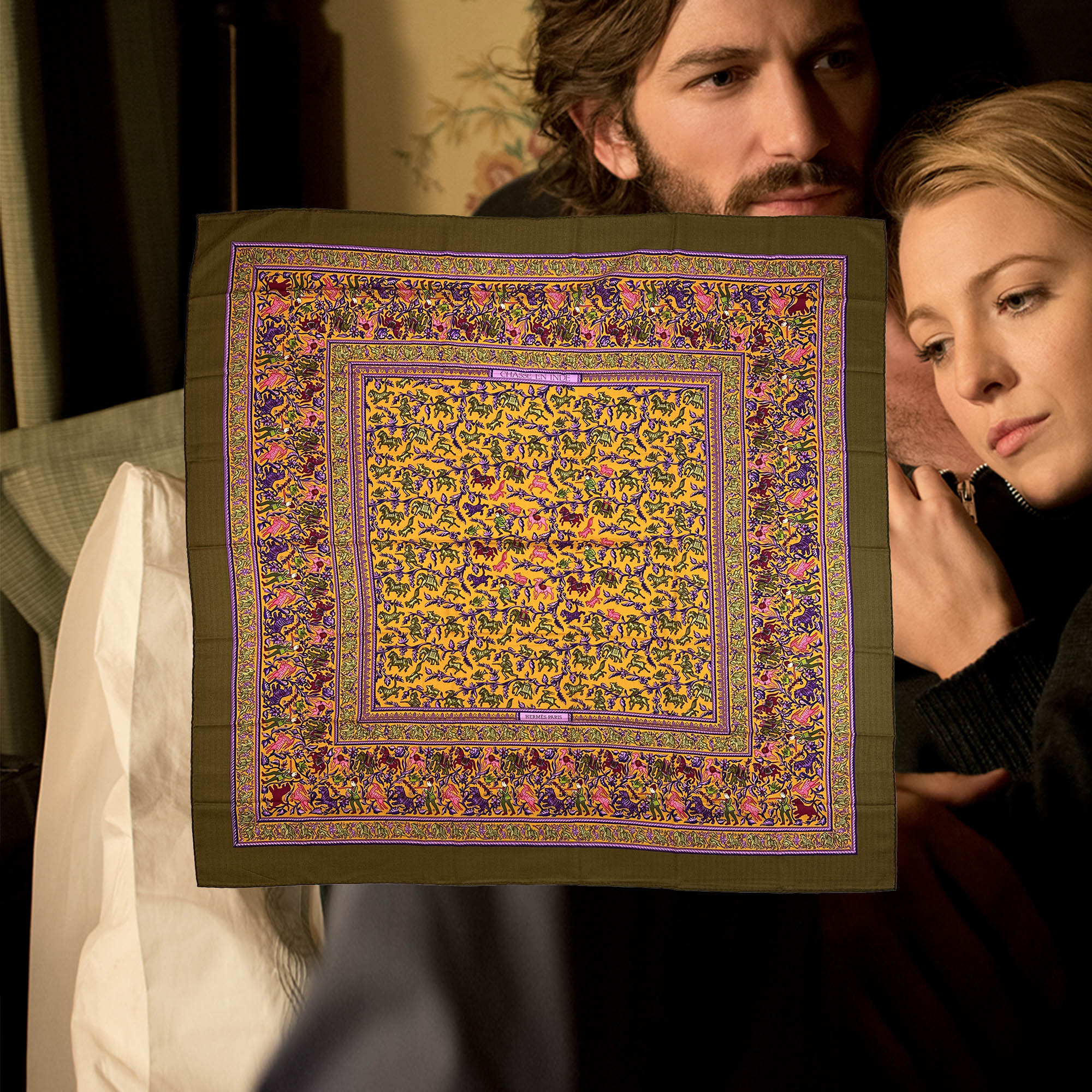 Hermès Chasse en Inde Cashmere Silk 140