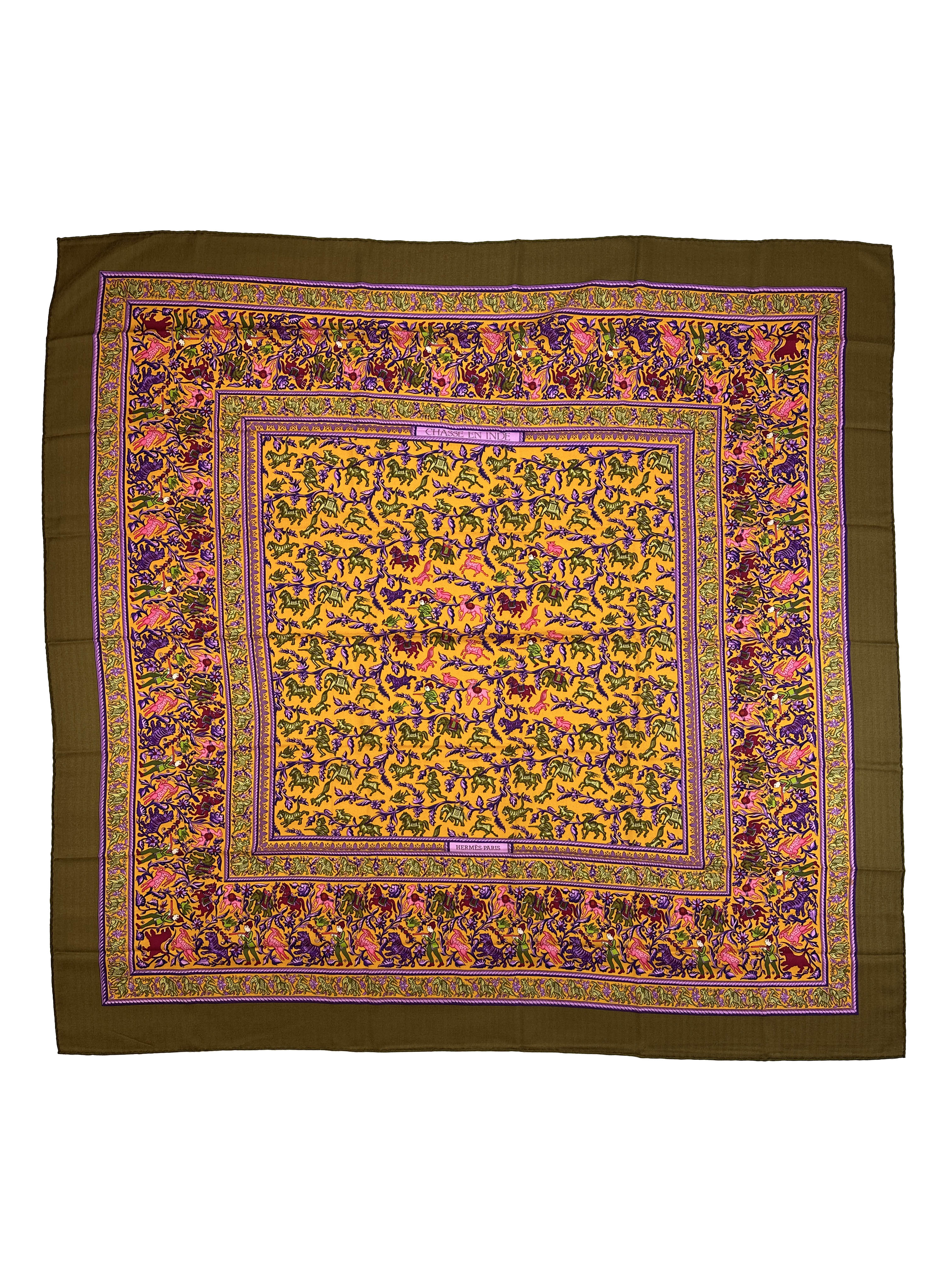 Hermès Chasse en Inde Cashmere Silk 140