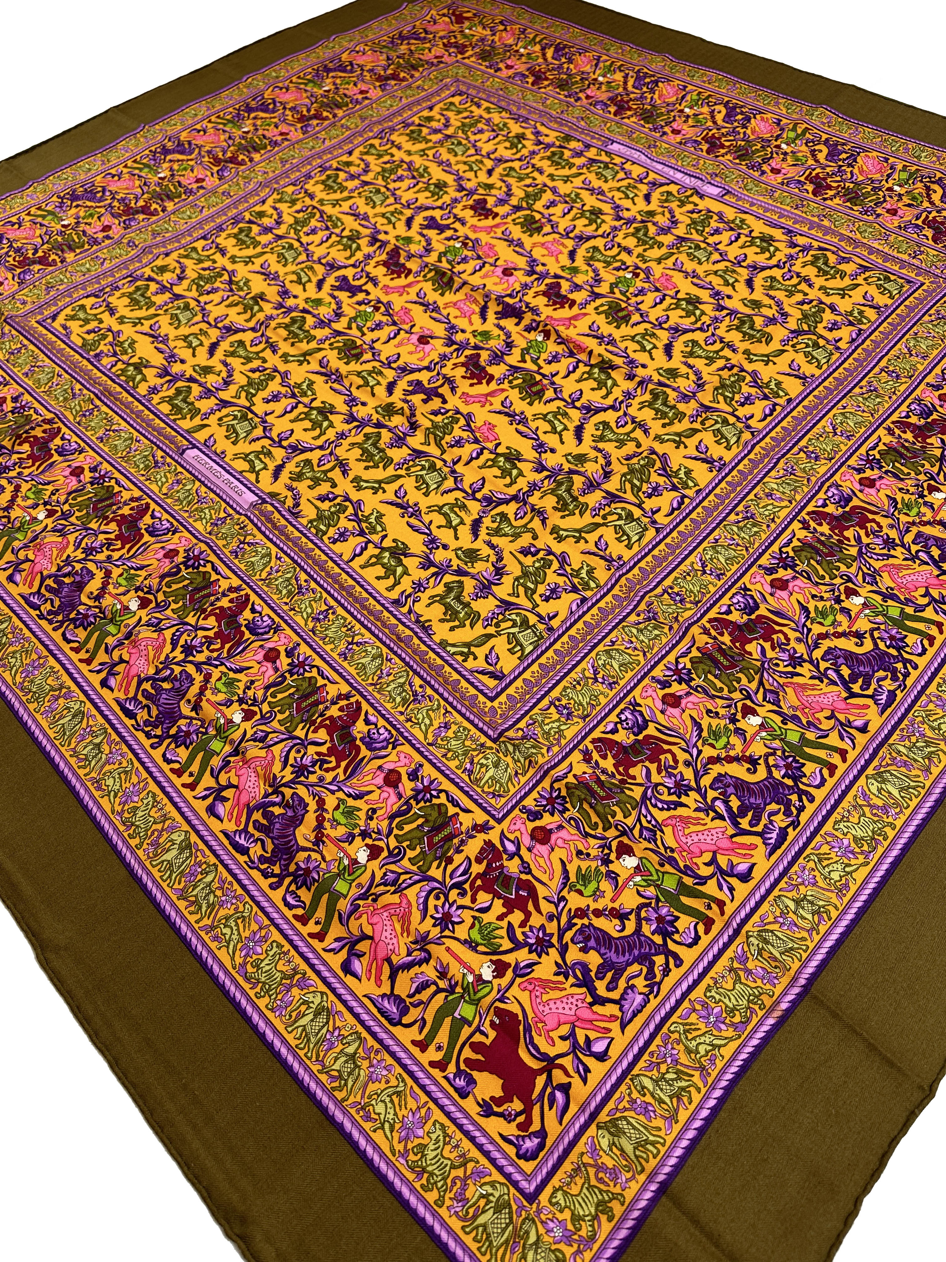 Hermès Chasse en Inde Cashmere Silk 140