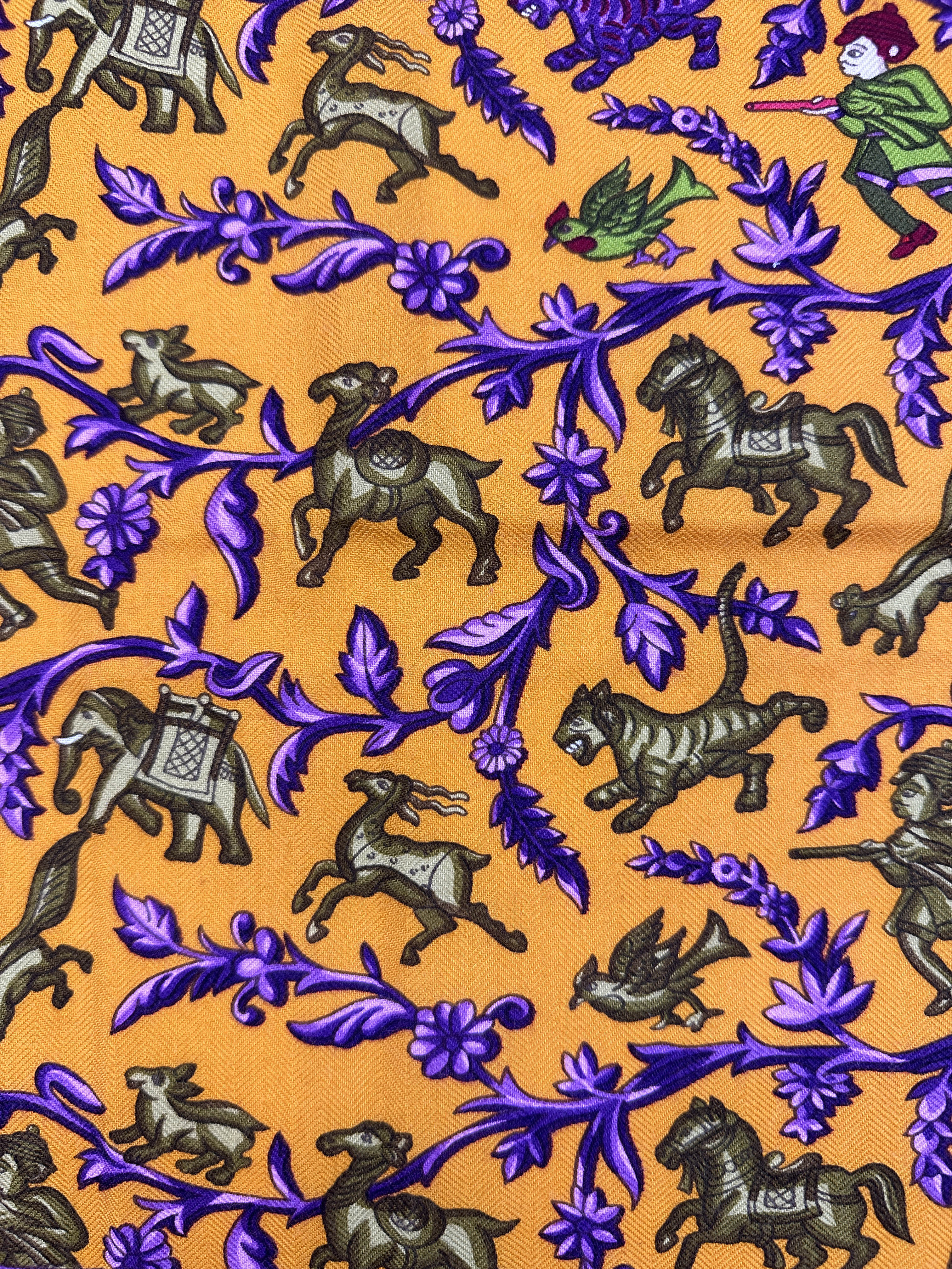 Hermès Chasse en Inde Cashmere Silk 140