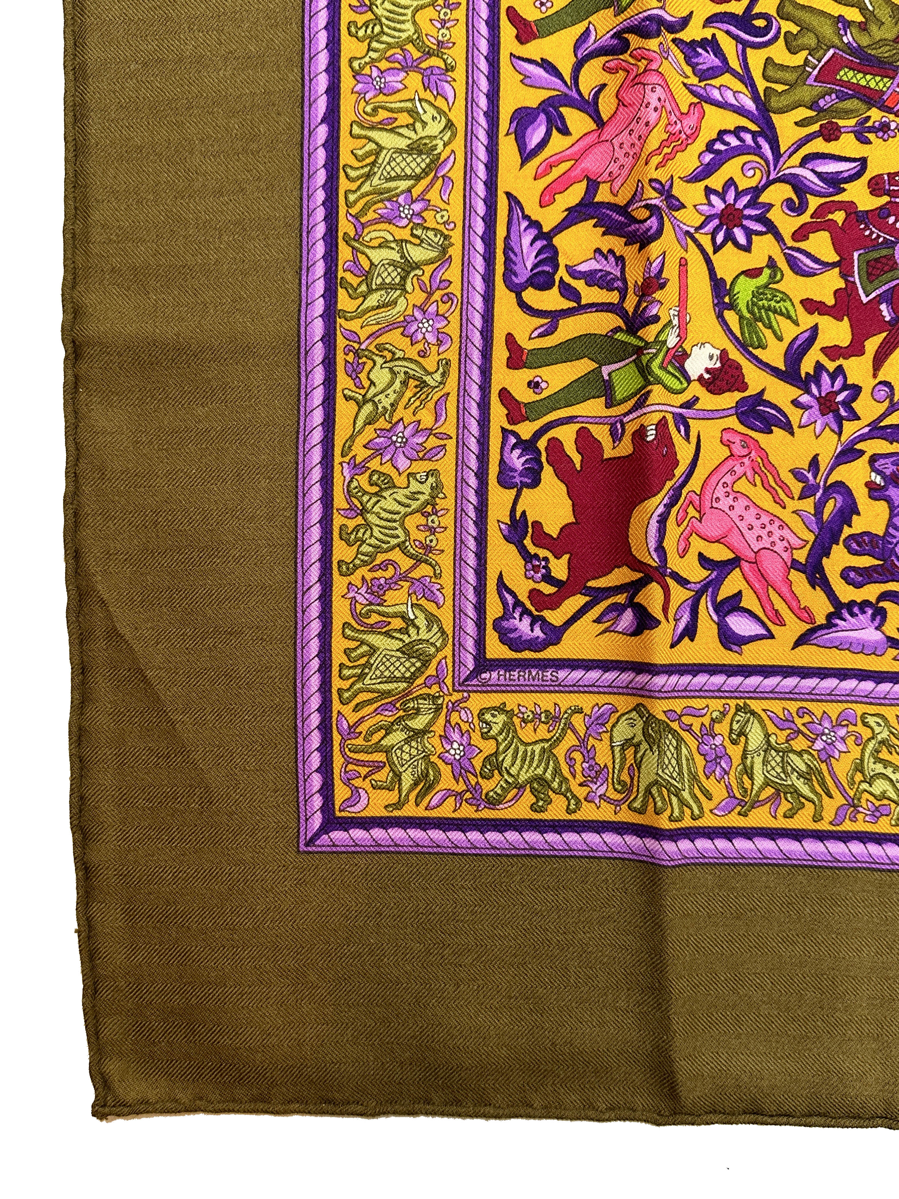 Hermès Chasse en Inde Cashmere Silk 140