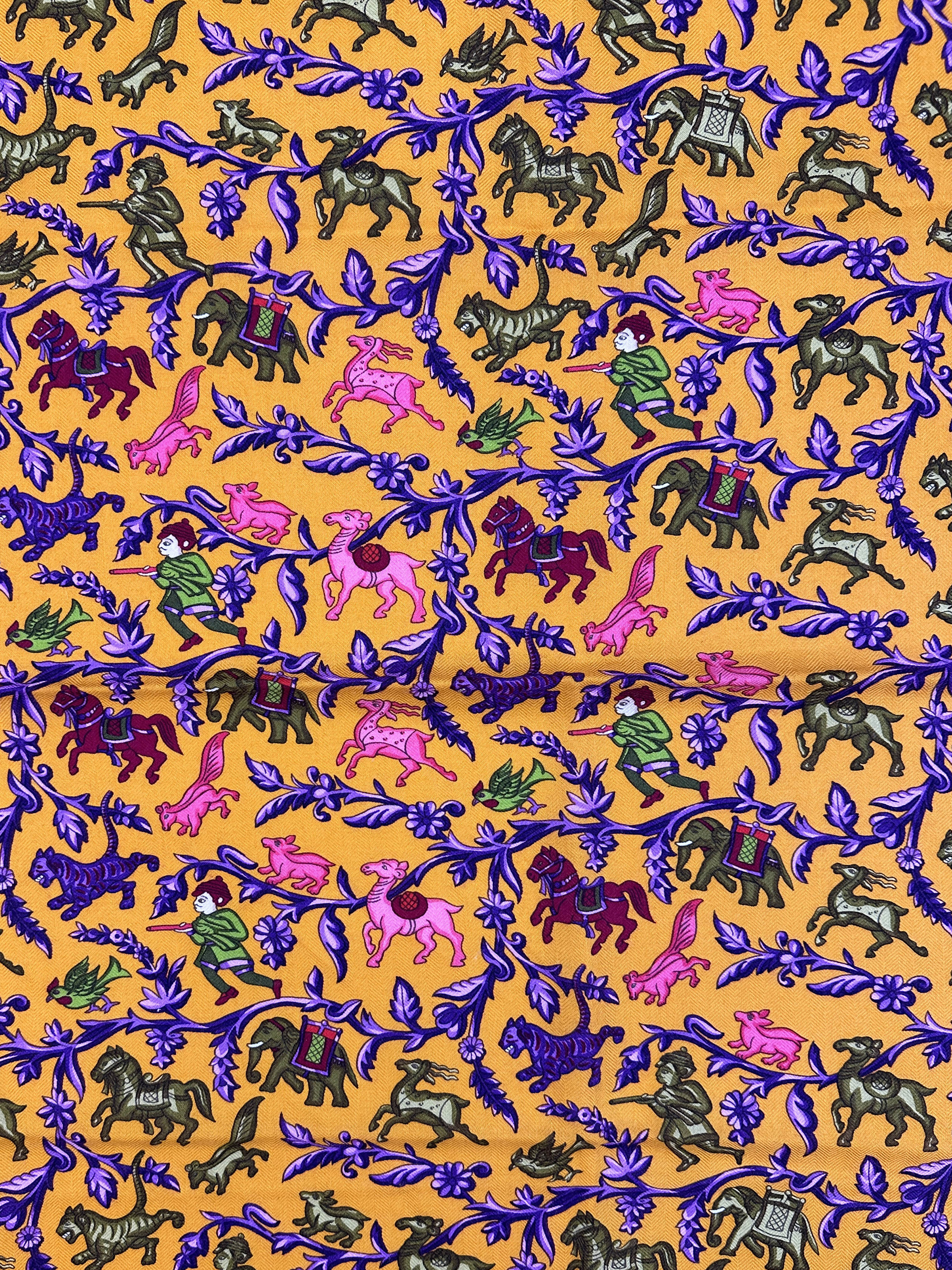 Hermès Chasse en Inde Cashmere Silk 140