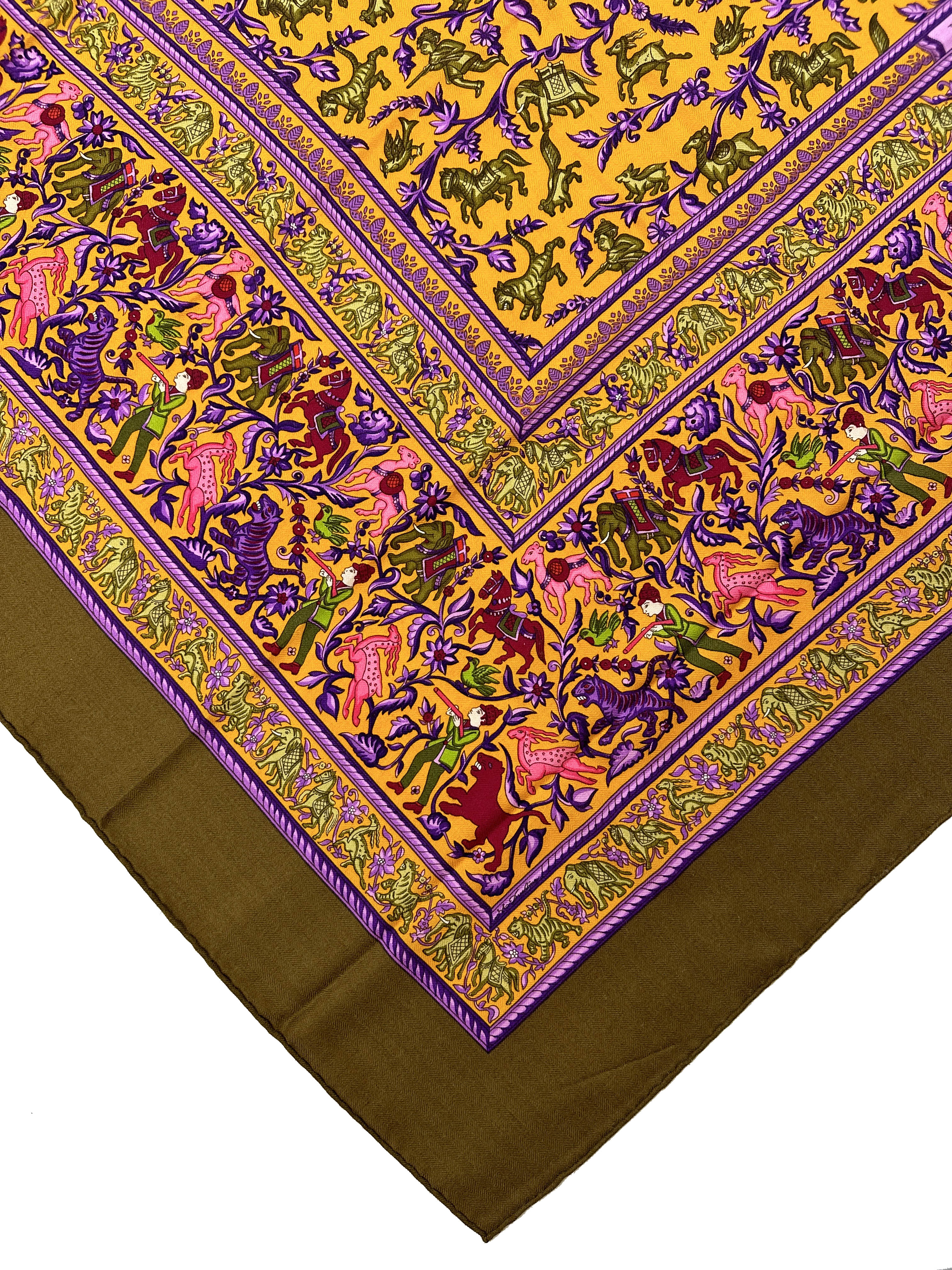 Hermès Chasse en Inde Cashmere Silk 140