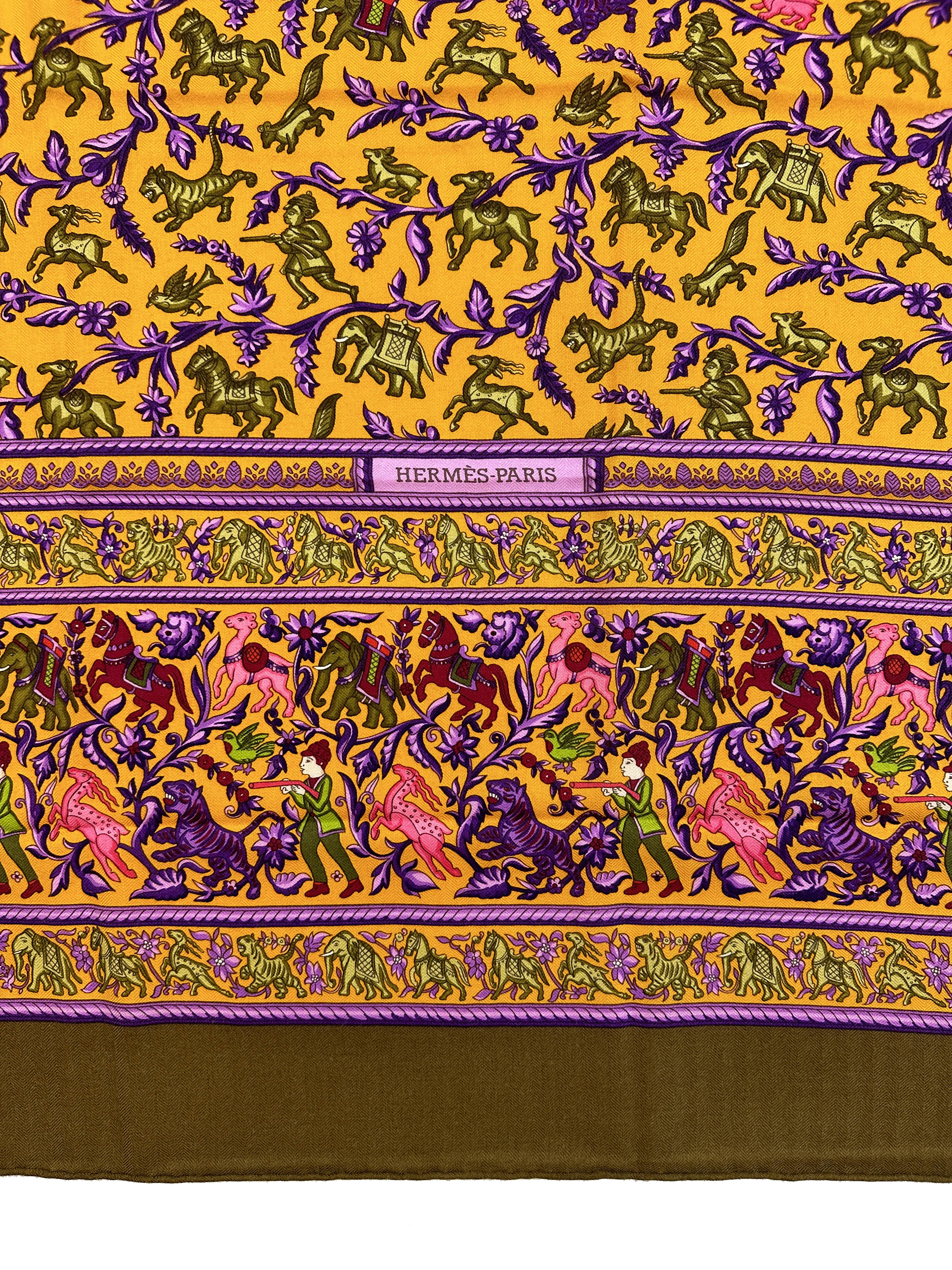 Hermès Chasse en Inde Cashmere Silk 140