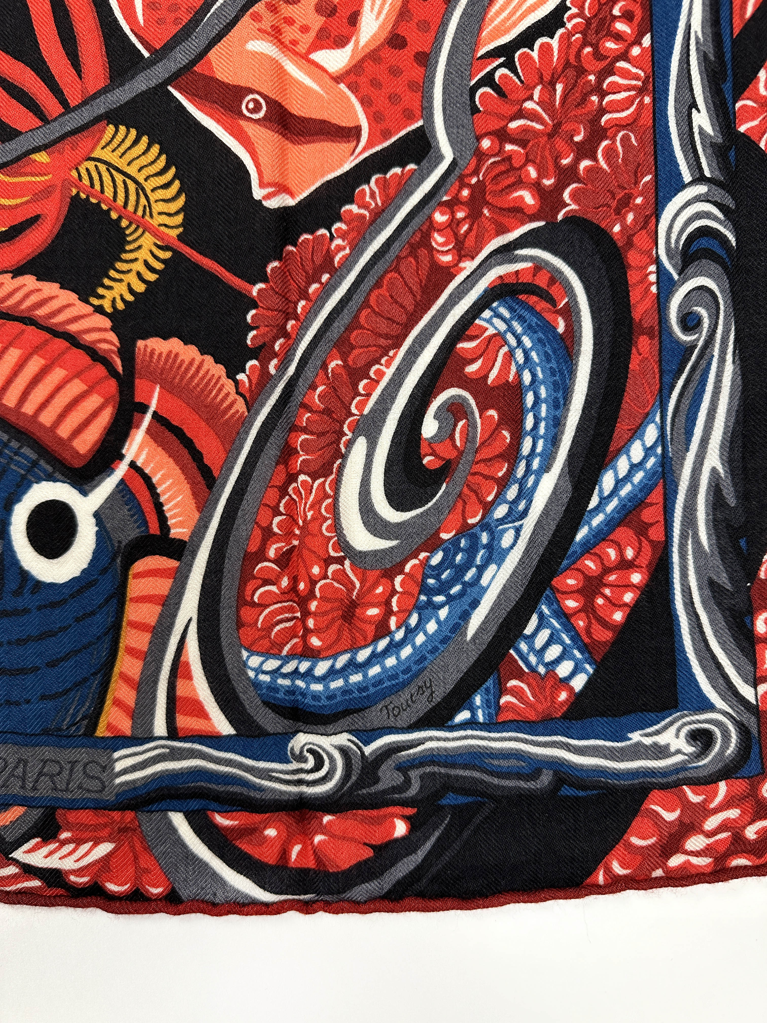 Hermès De La Mer Au Ciel Cashmere Silk 140