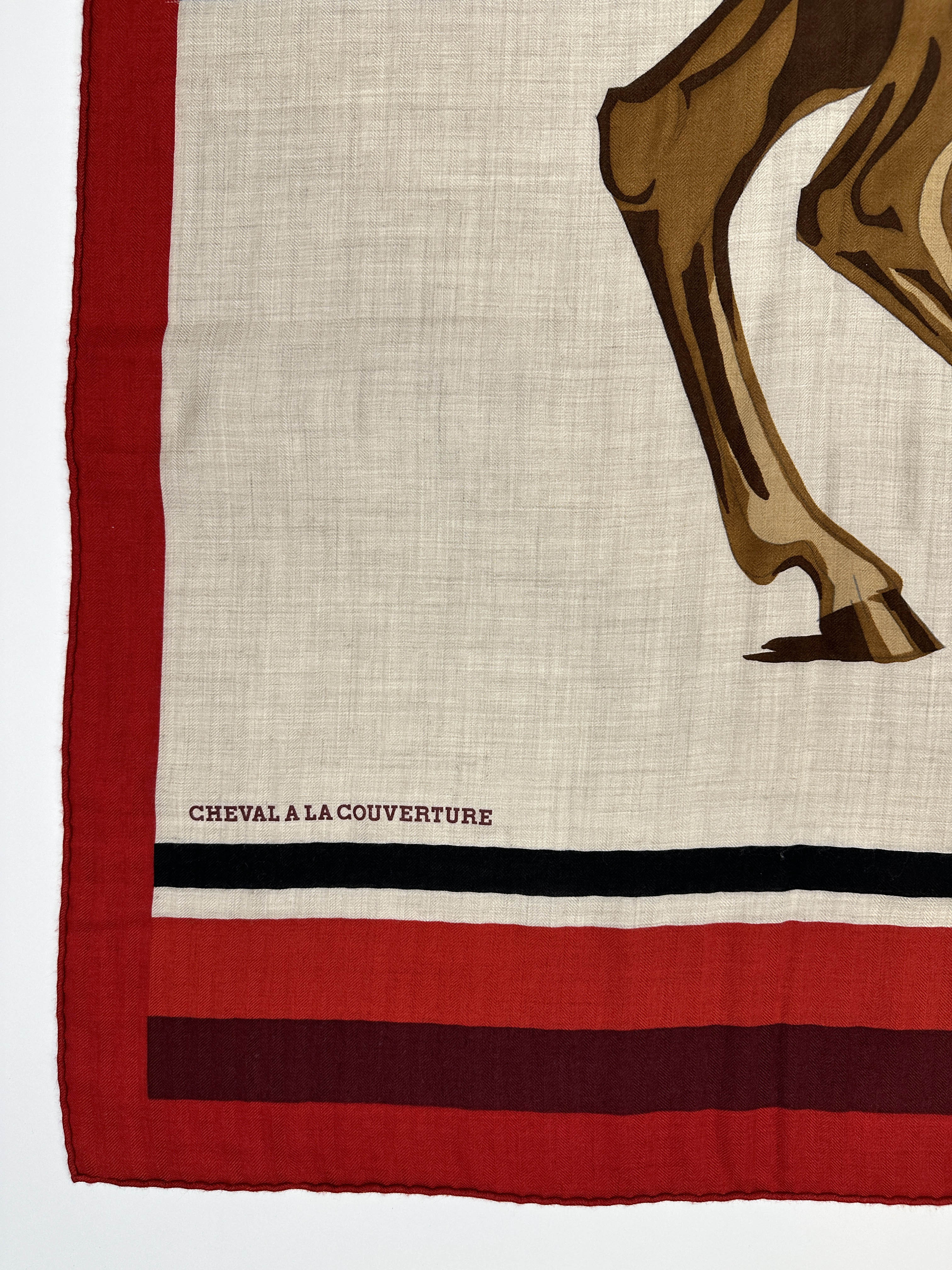 Hermès Cheval a la Couverture Cashmere Silk 140