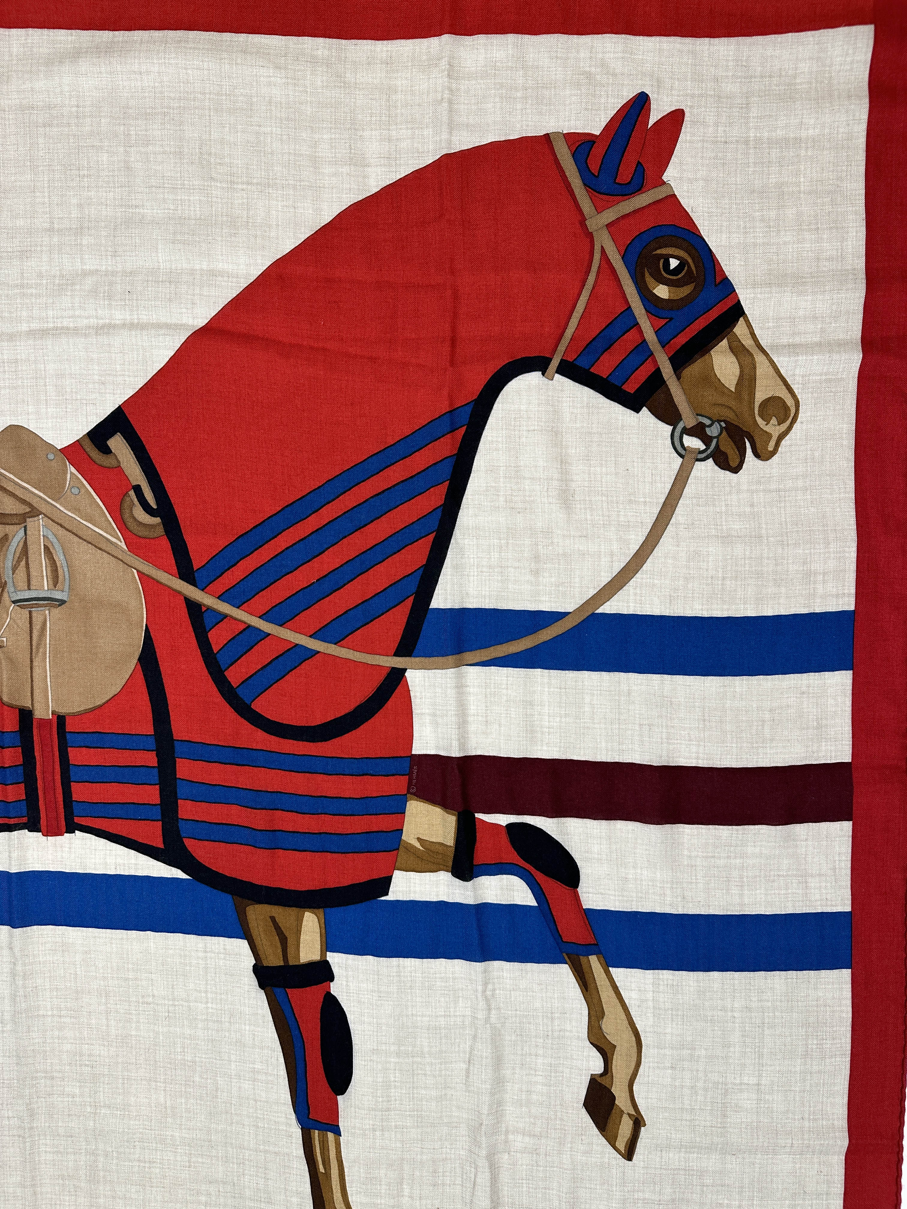 Hermès Cheval a la Couverture Cashmere Silk 140