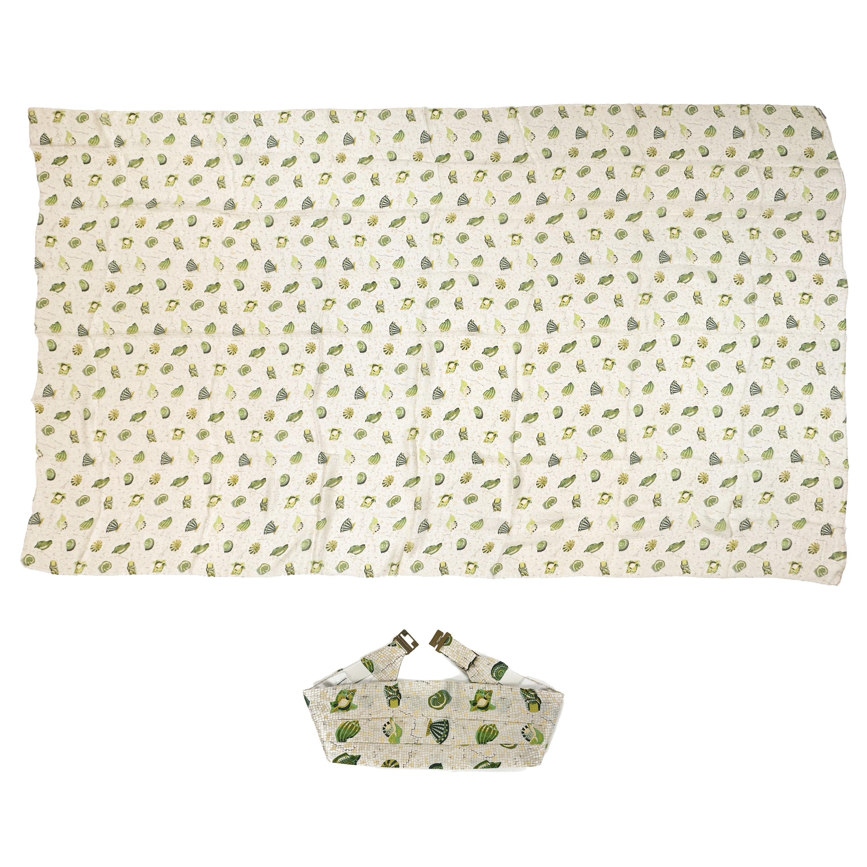 Hermès Coquillages en Mosaïque Shawl & Cummerbund Set