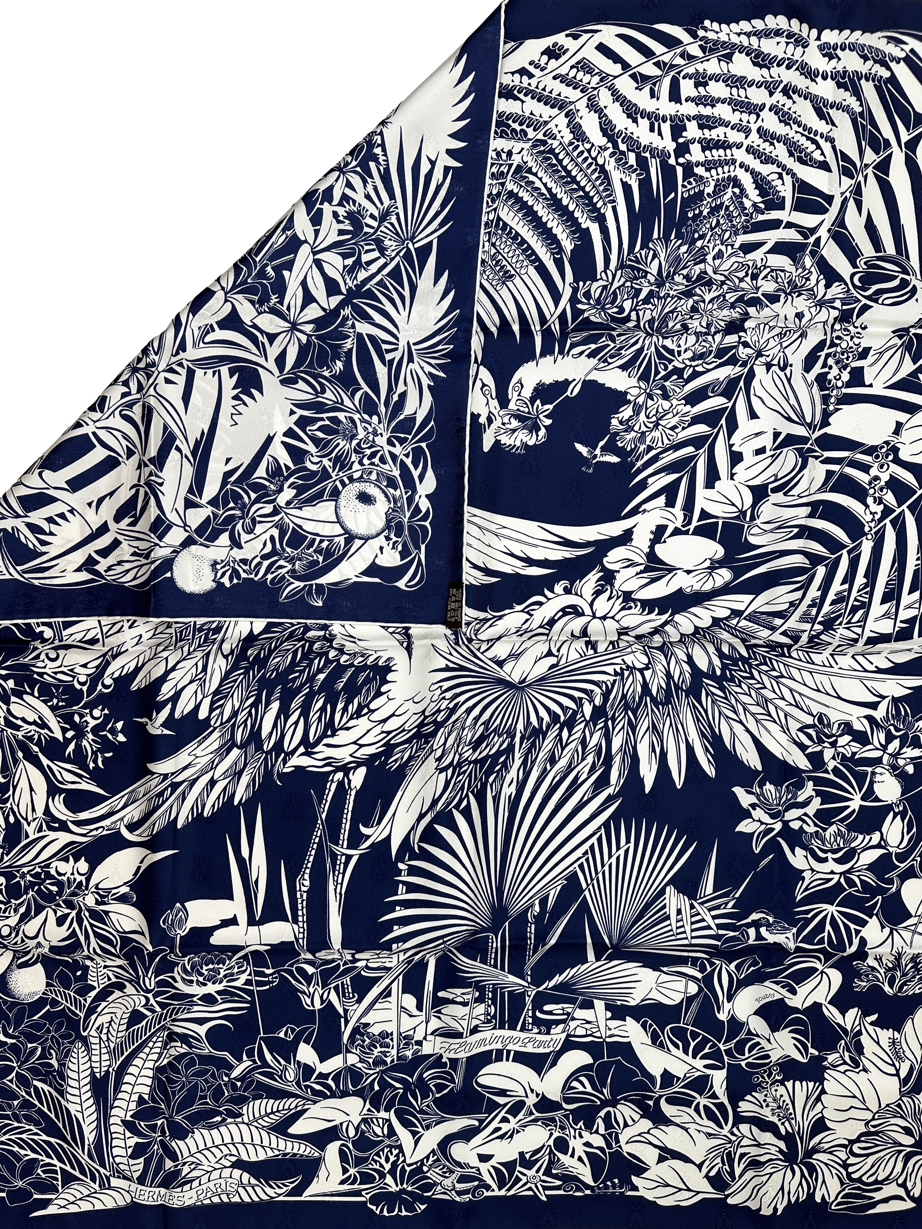 Hermès Flamingo Party Tatouage Jacquard 90