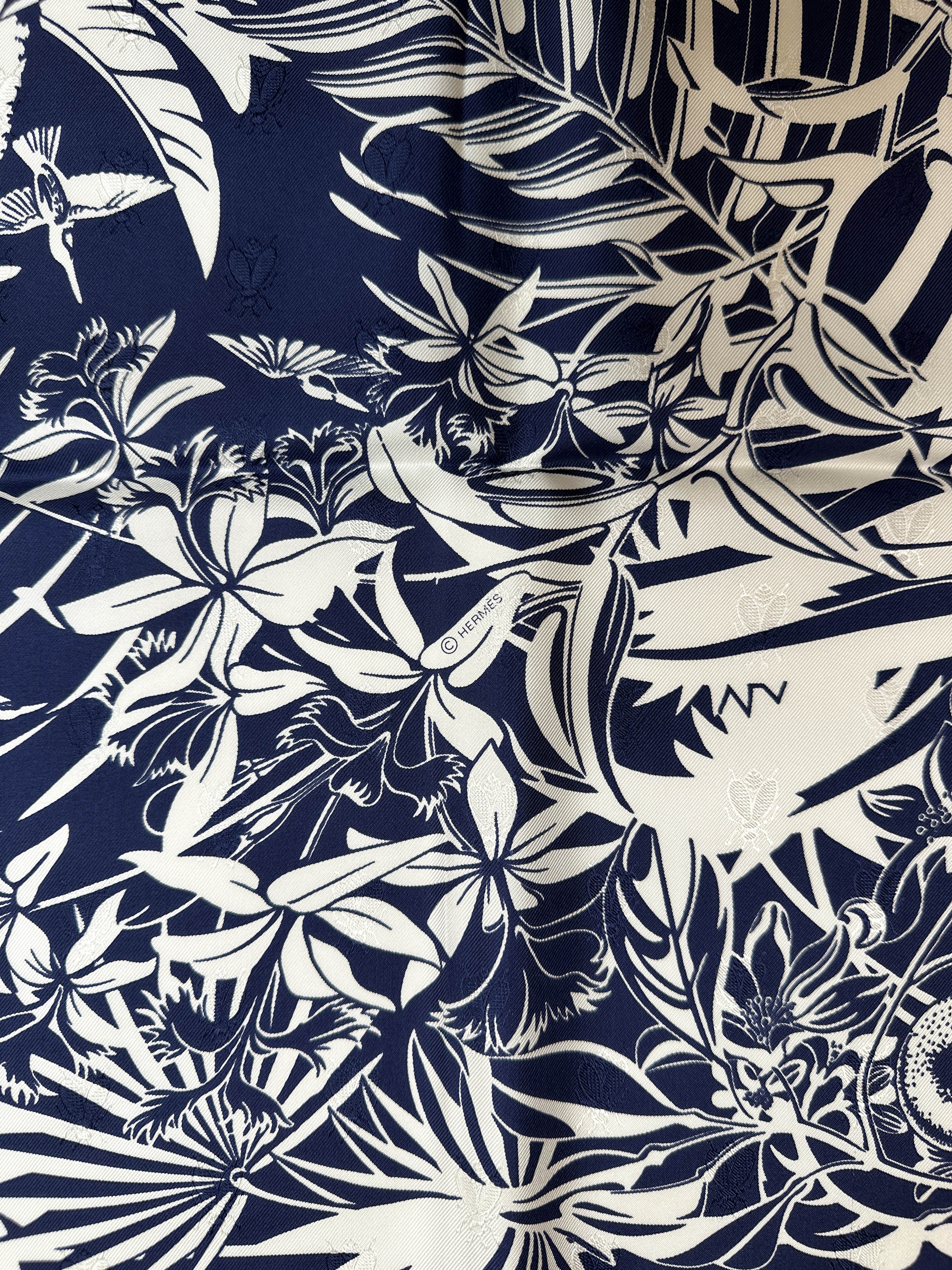 Hermès Flamingo Party Tatouage Jacquard 90