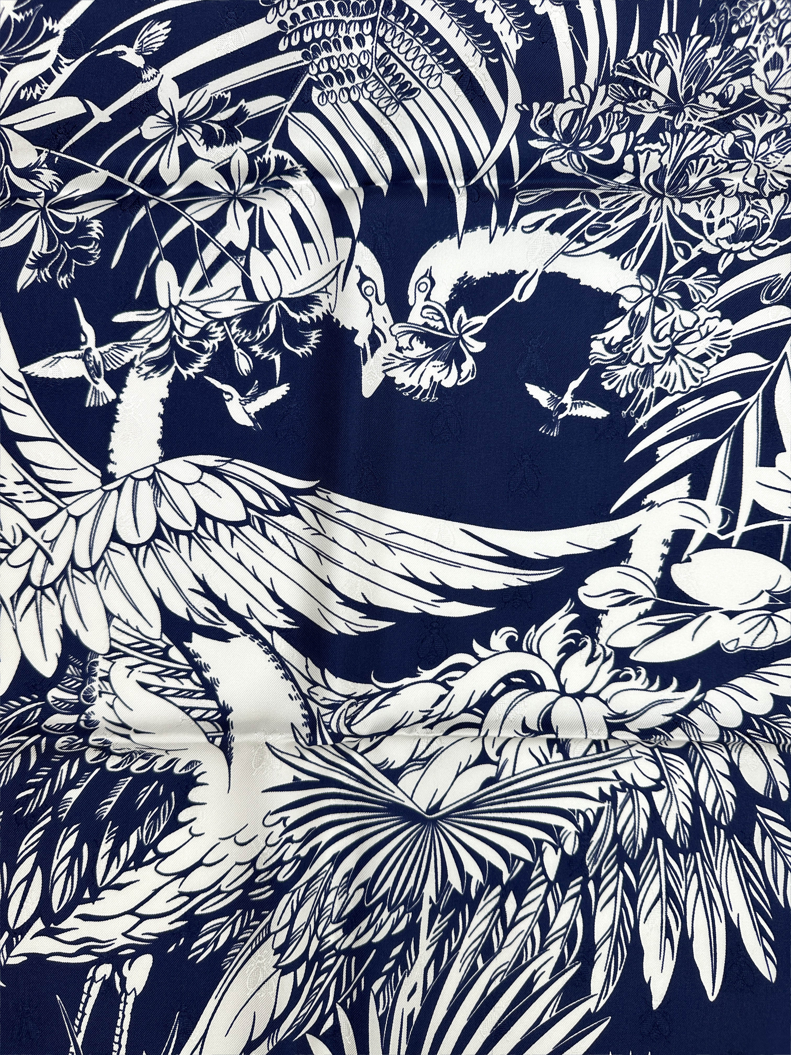 Hermès Flamingo Party Tatouage Jacquard 90