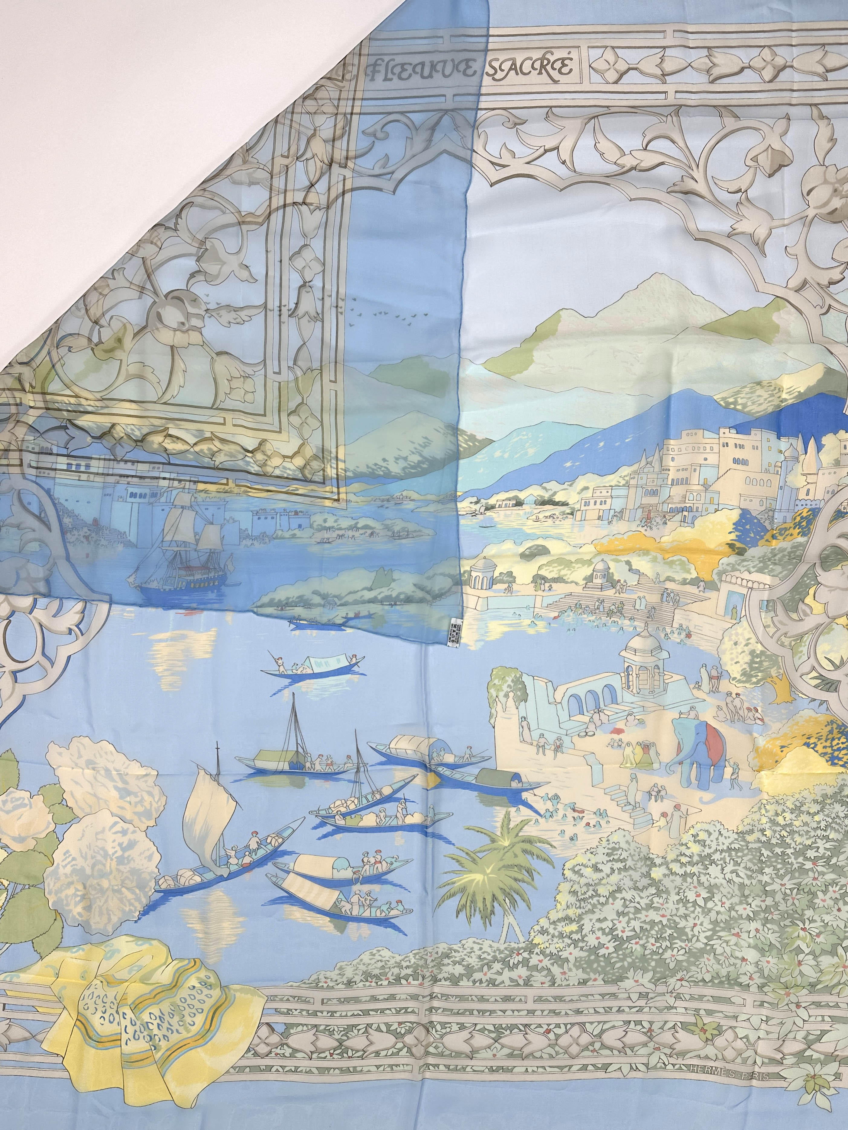 Hermès Le Fleuve Sacre Mousseline 140