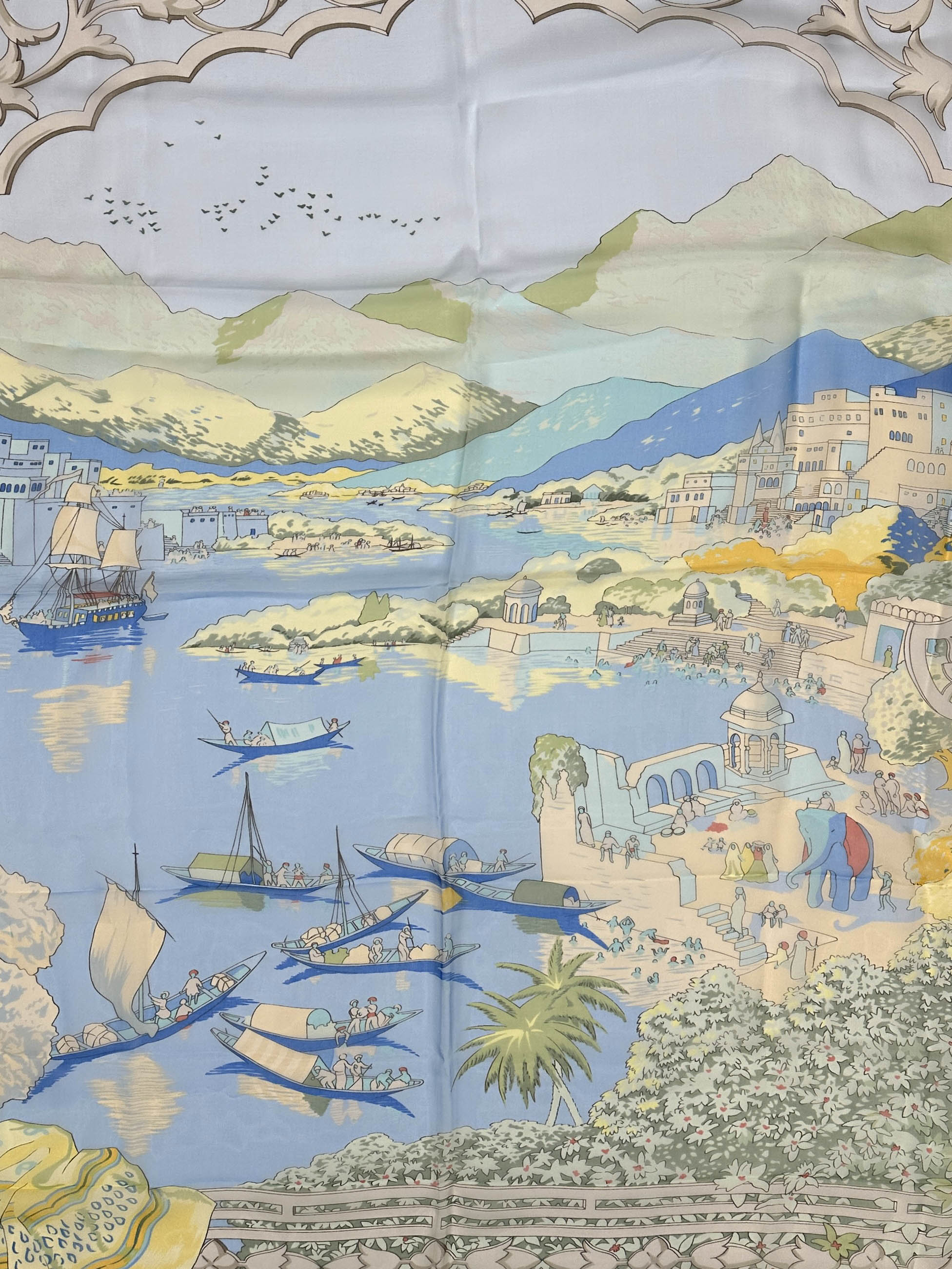 Hermès Le Fleuve Sacre Mousseline 140