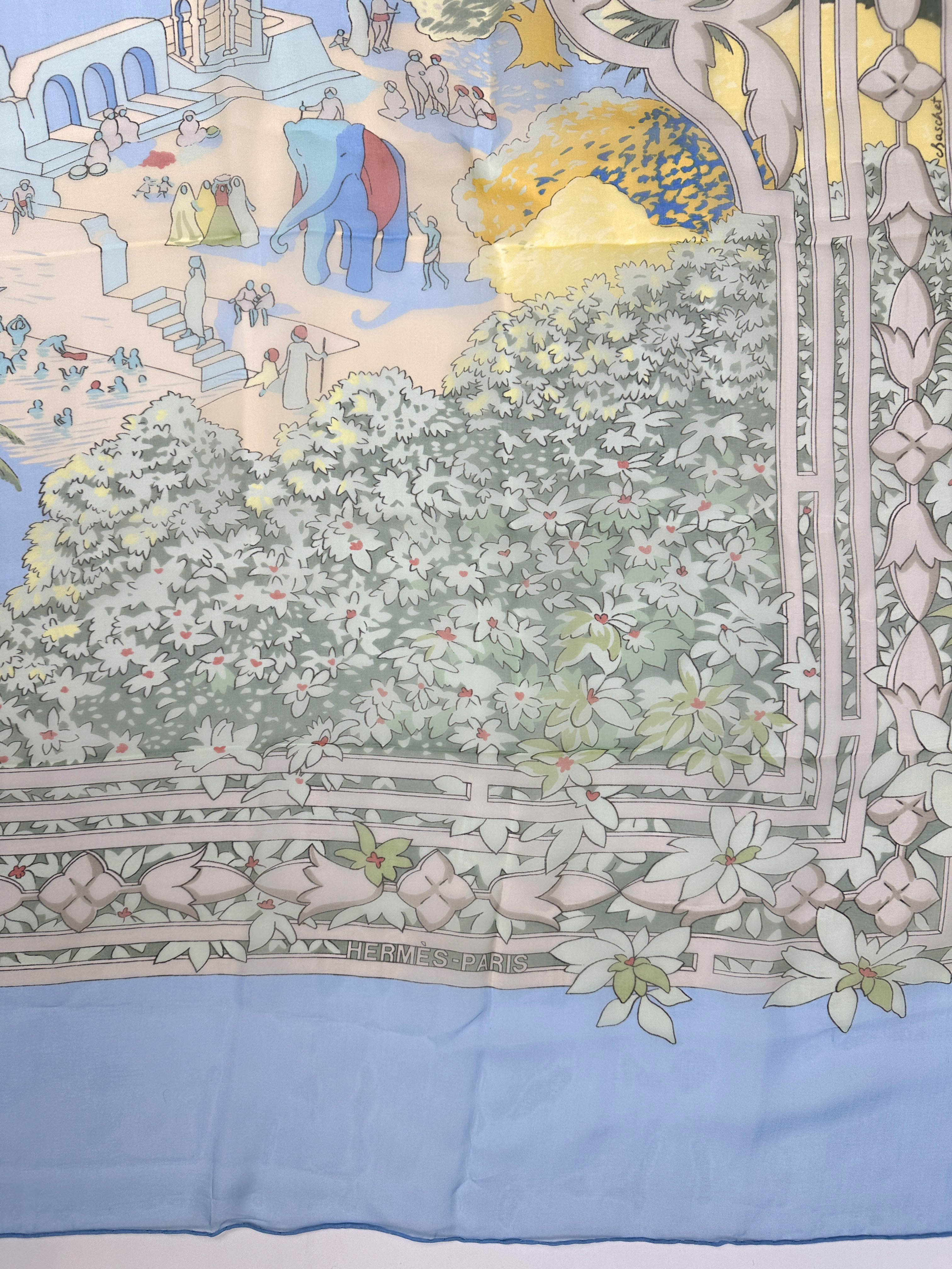 Hermès Le Fleuve Sacre Mousseline 140