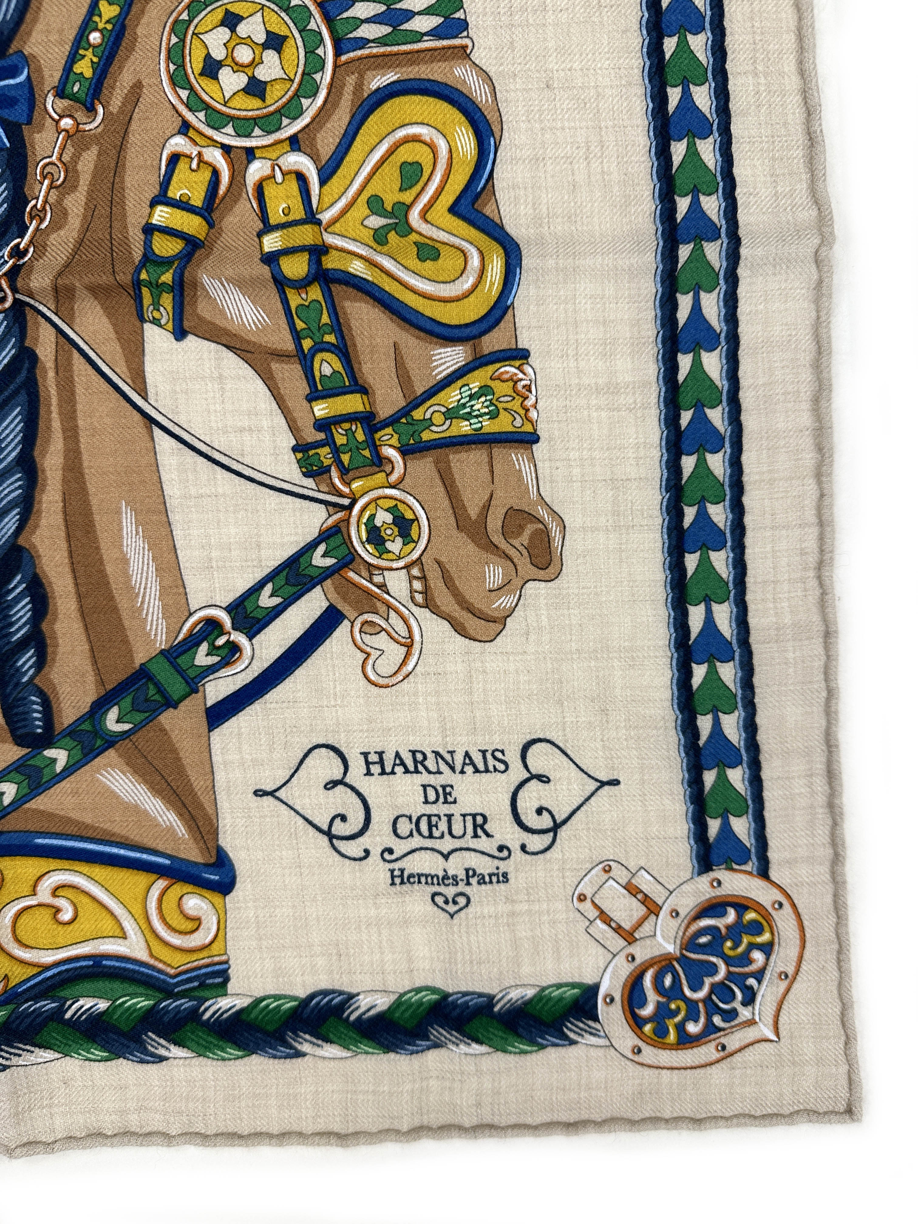 Hermès Harnais de Coeur Cashmere Silk 45