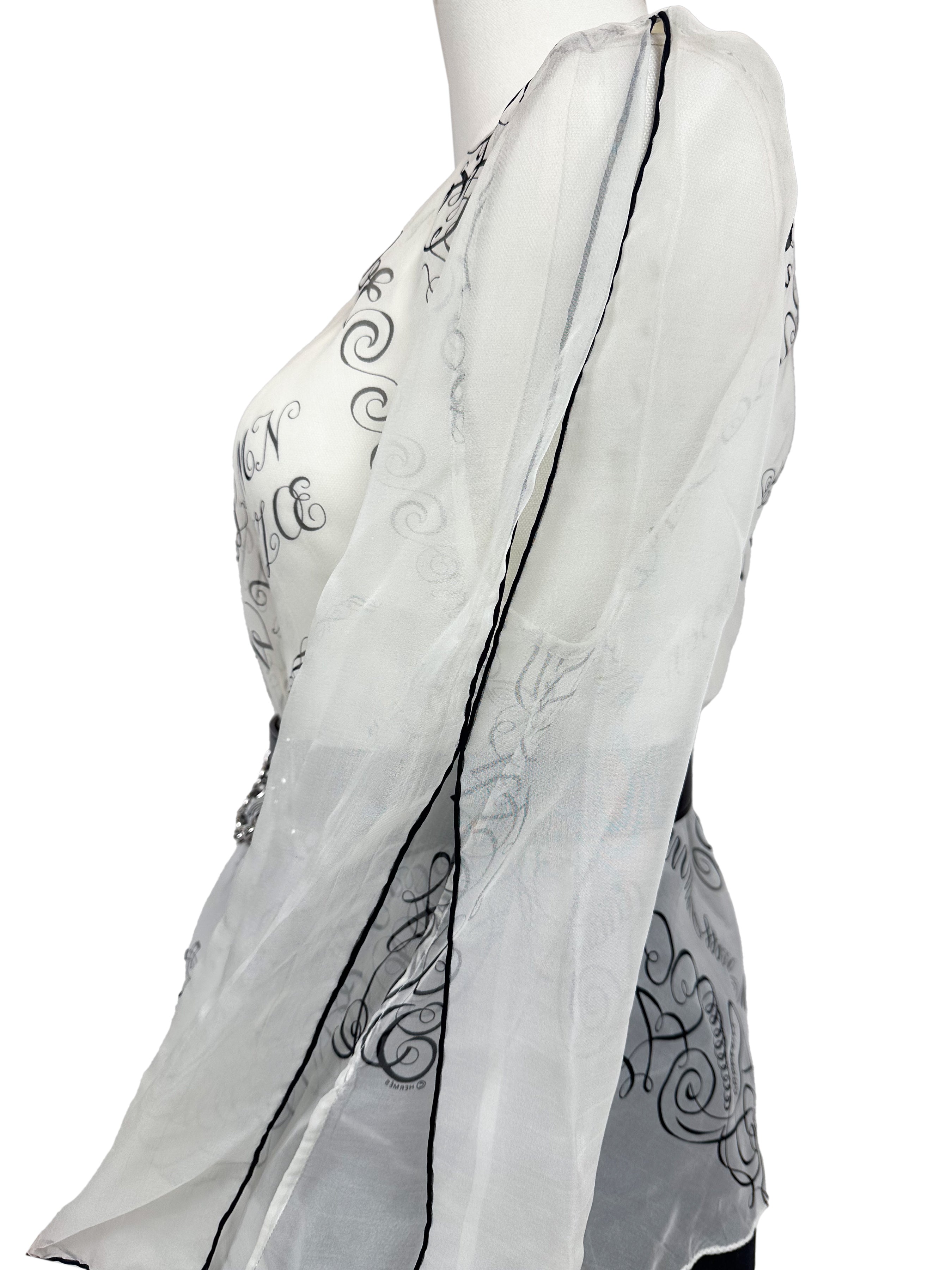 Hermès L'Art d'Ecrire Mousseline Top