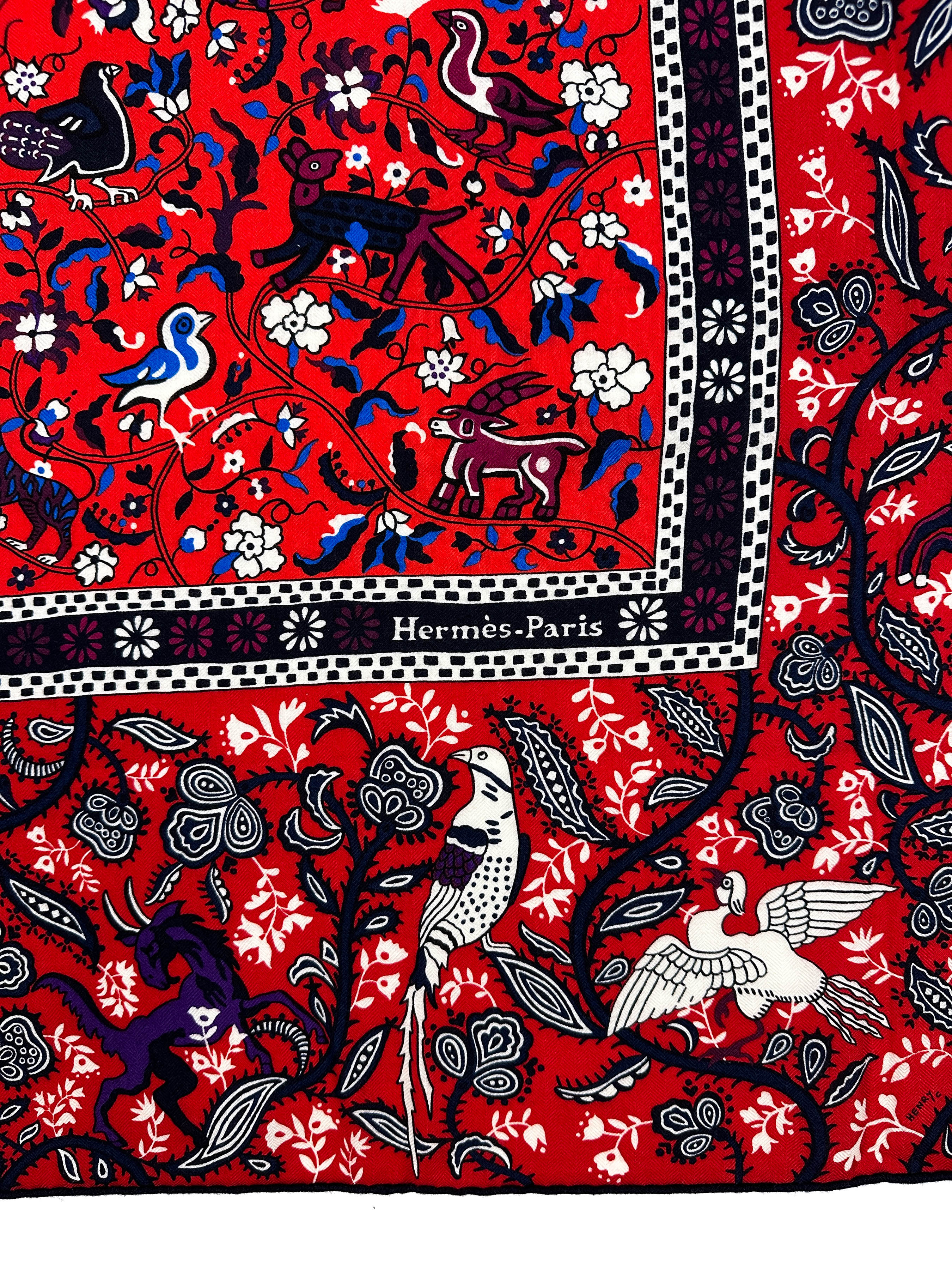 Hermès Jardins de Soie Cashmere Silk 140