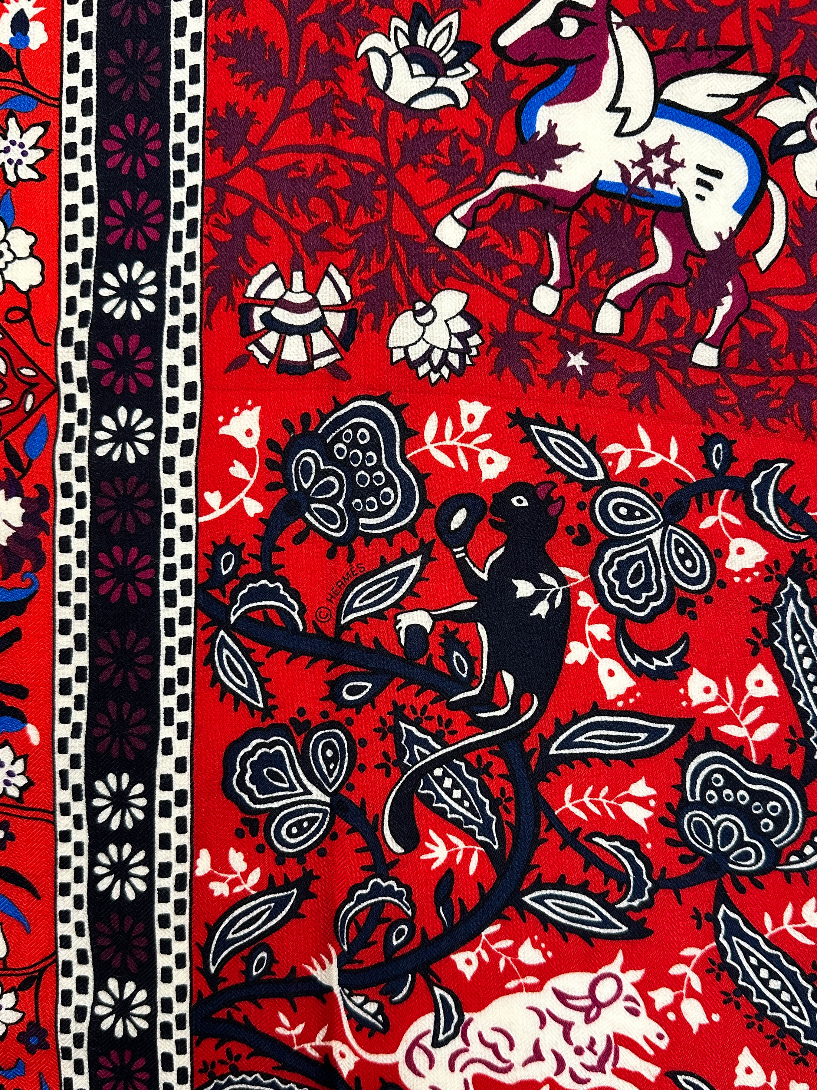 Hermès Jardins de Soie Cashmere Silk 140
