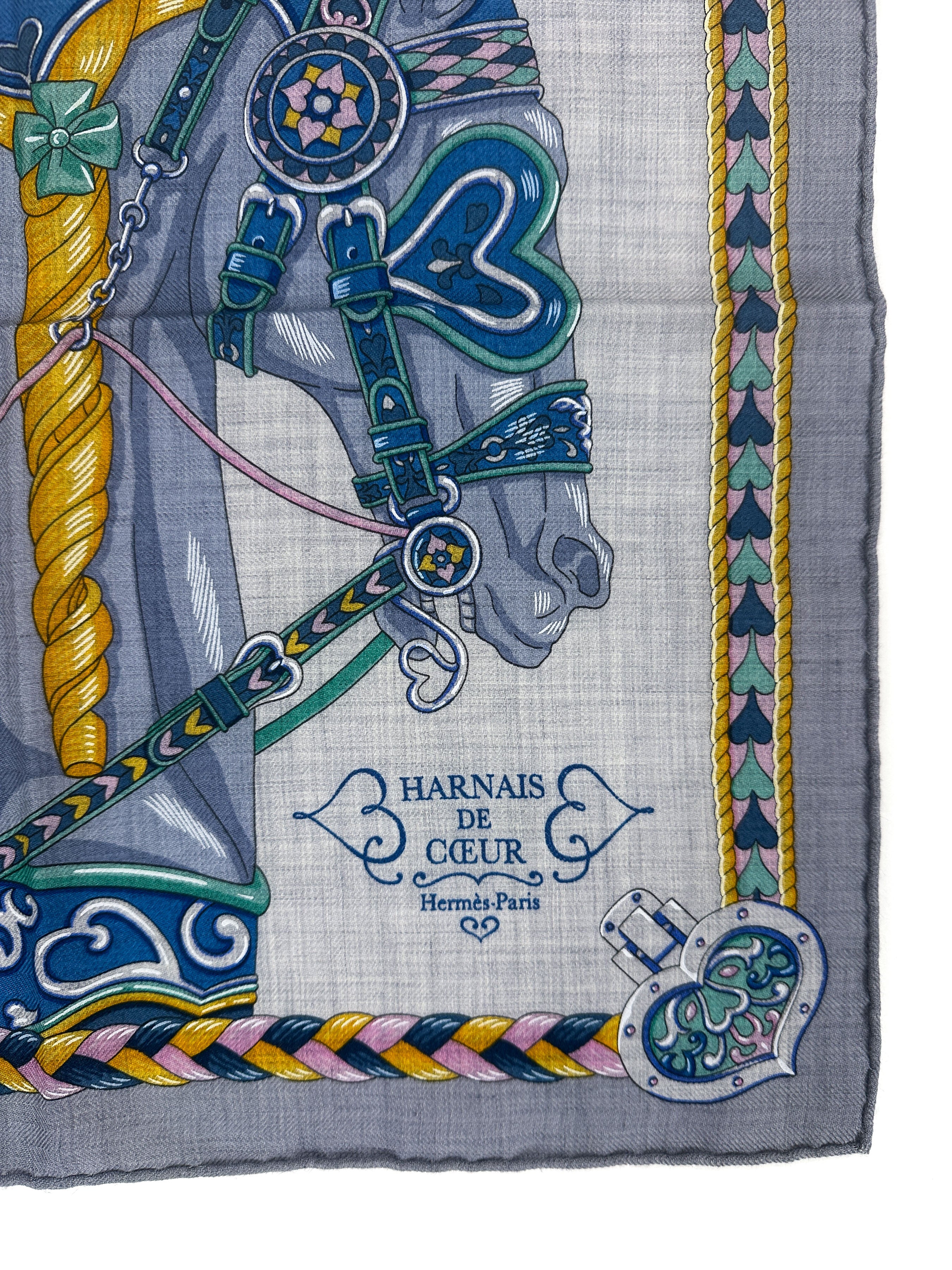 Hermès Harnais de Coeur Cashmere Silk 45
