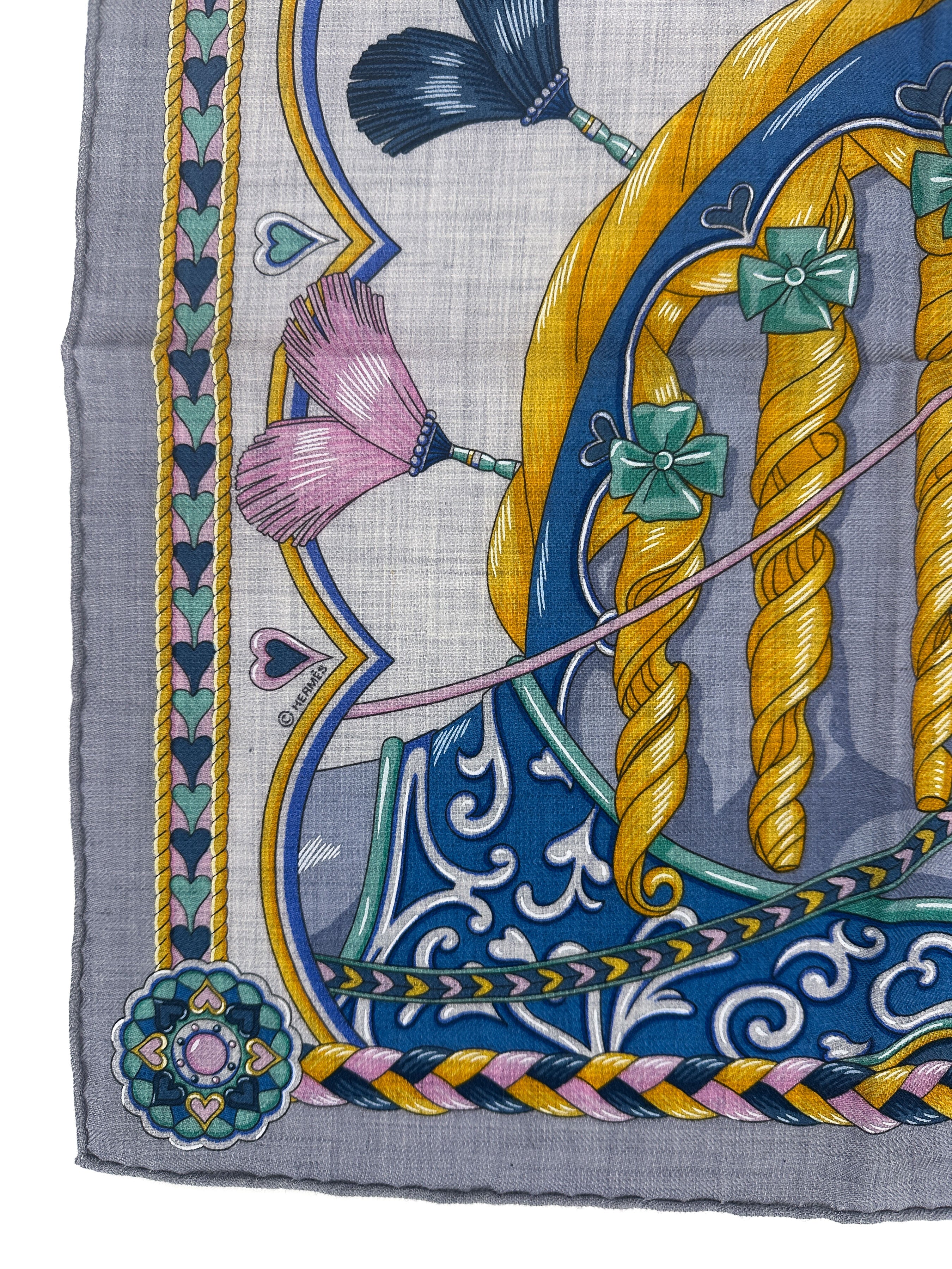 Hermès Harnais de Coeur Cashmere Silk 45