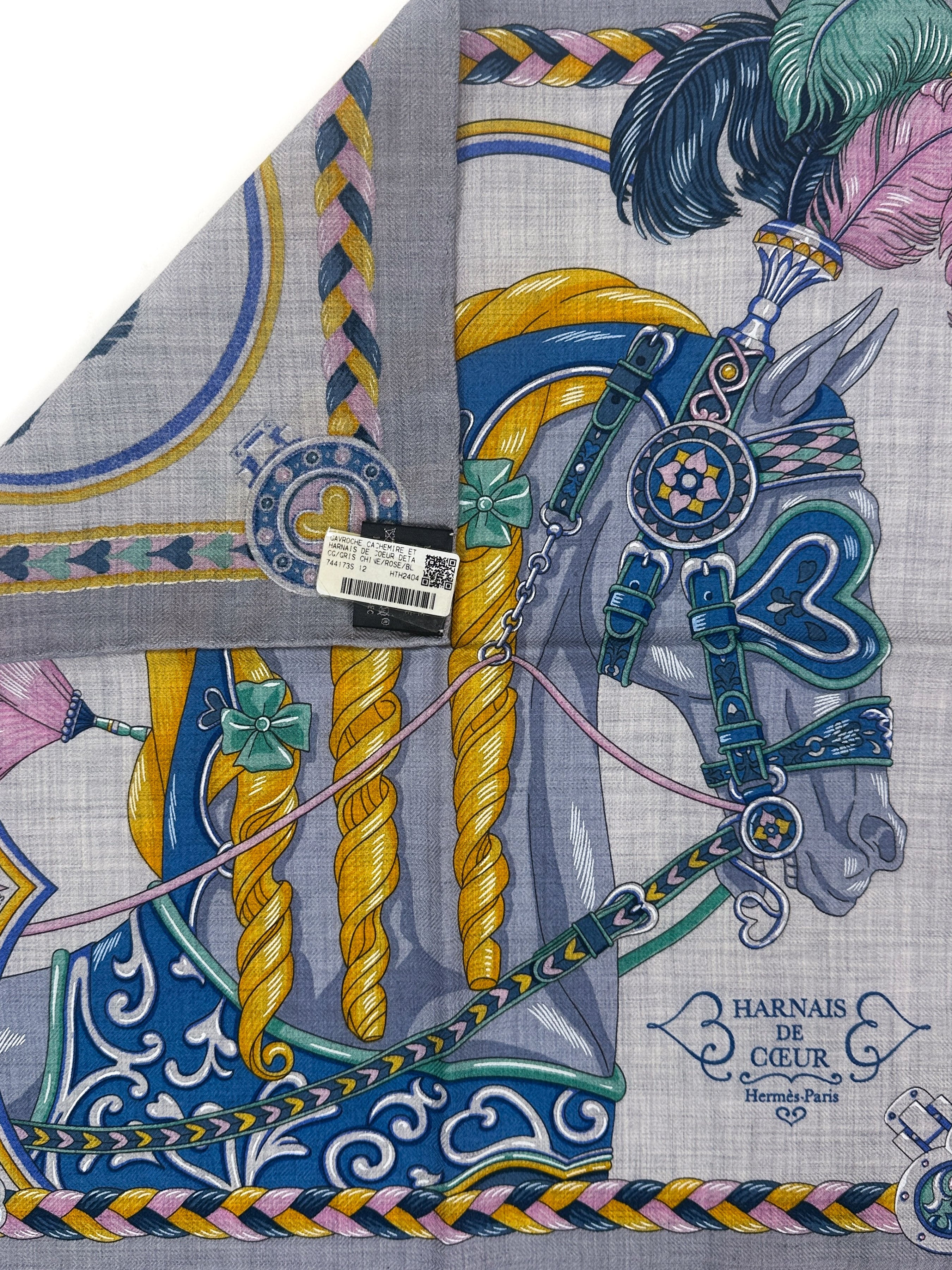 Hermès Harnais de Coeur Cashmere Silk 45