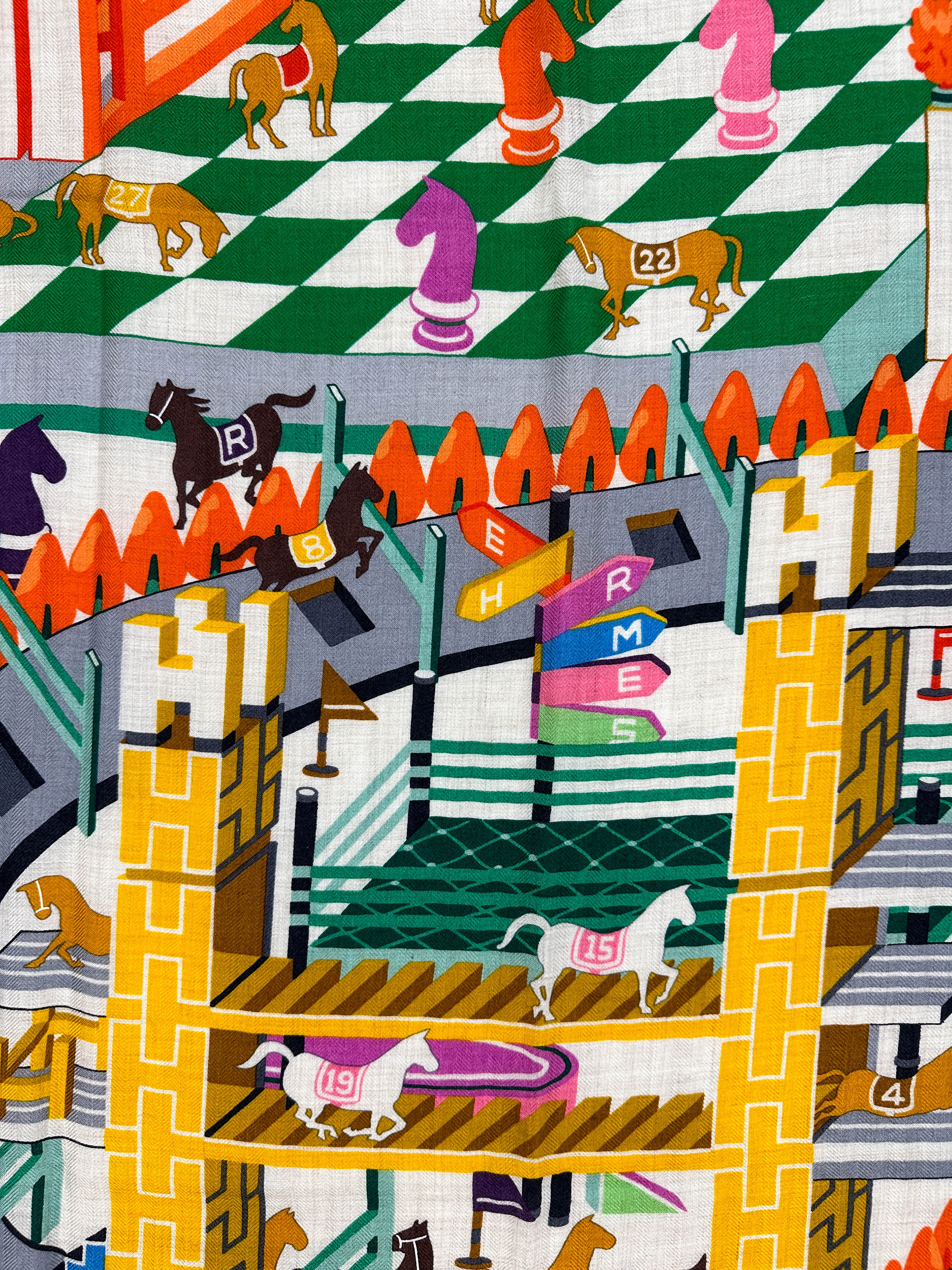 Hermès Horse Club Cashmere Silk 140