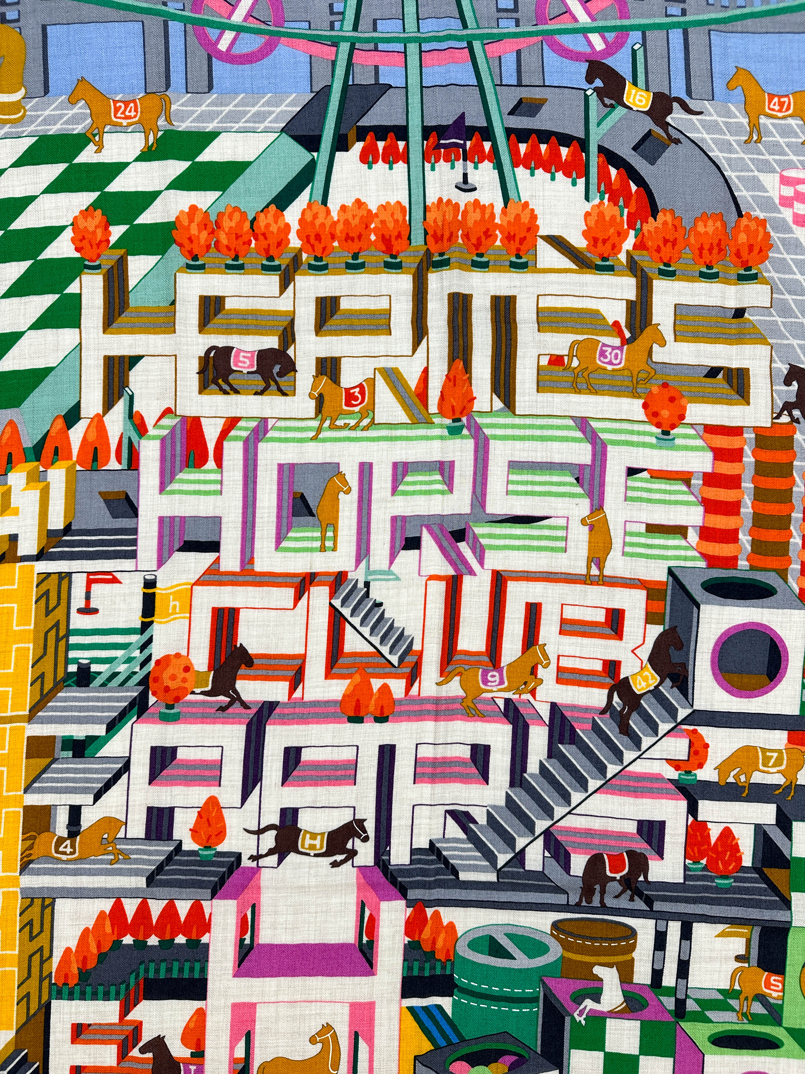 Hermès Horse Club Cashmere Silk 140
