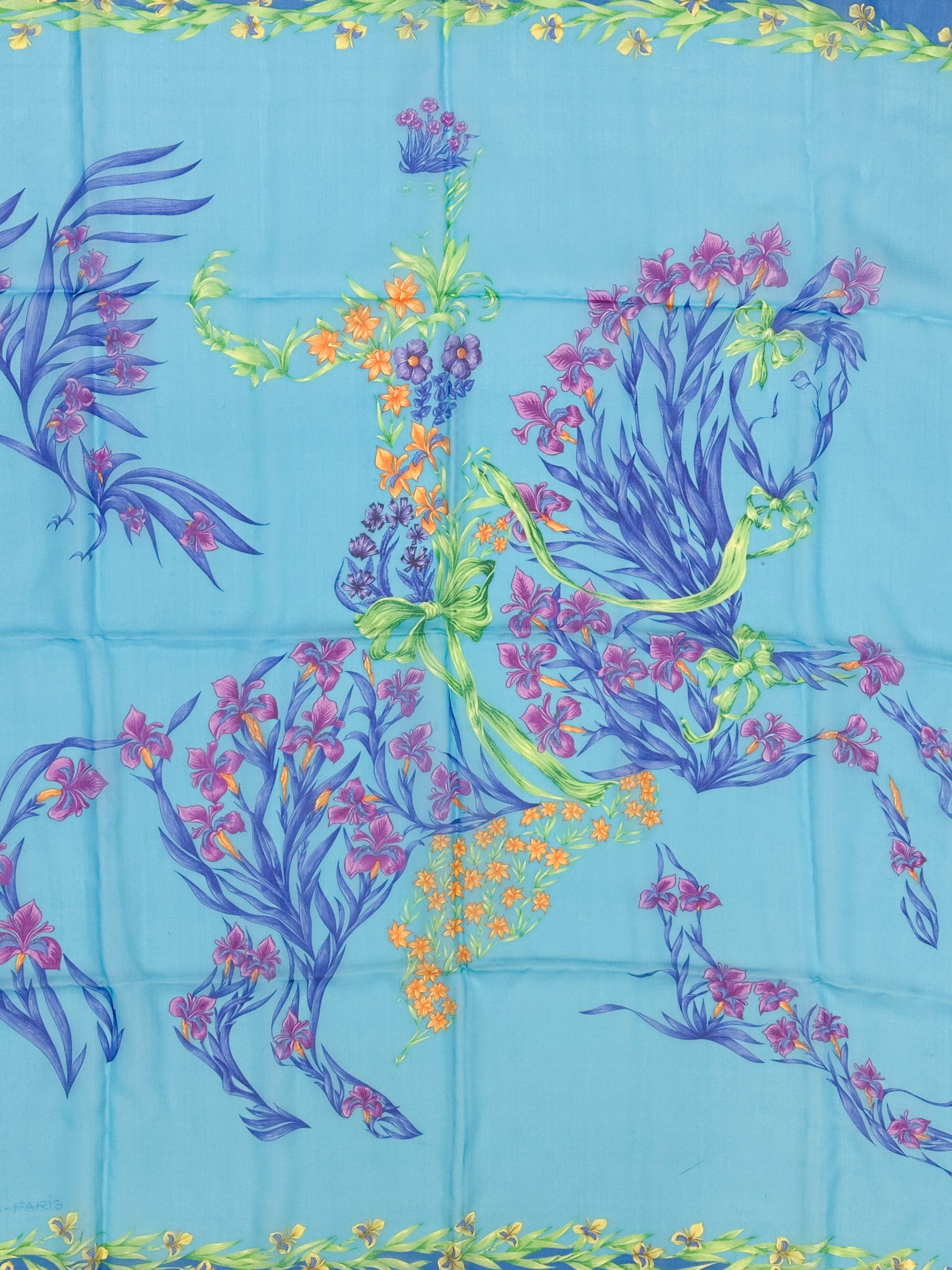 Hermès Cheval Fleuri Mousseline 90