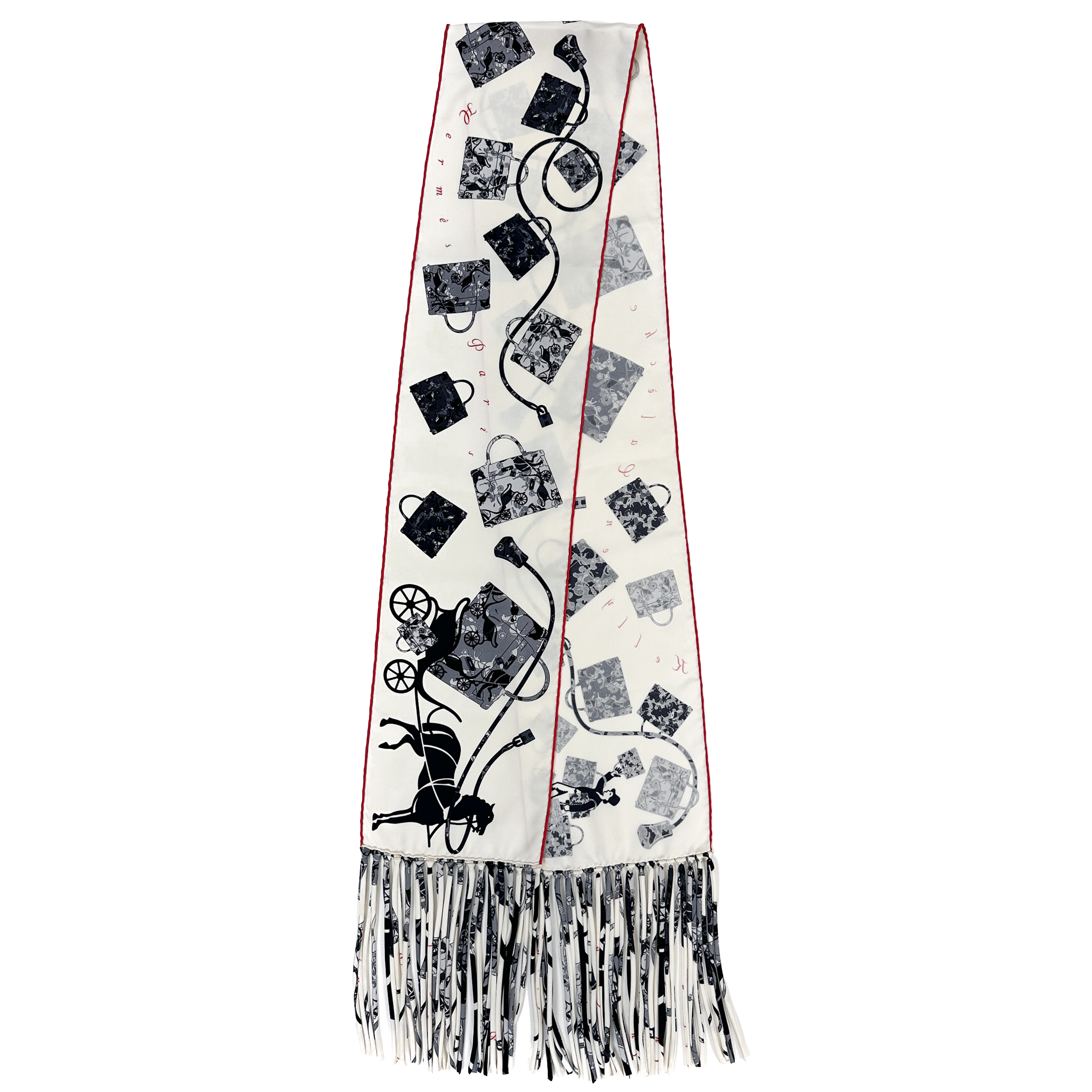 Hermès Kelly en Caleche Fringe Shawl