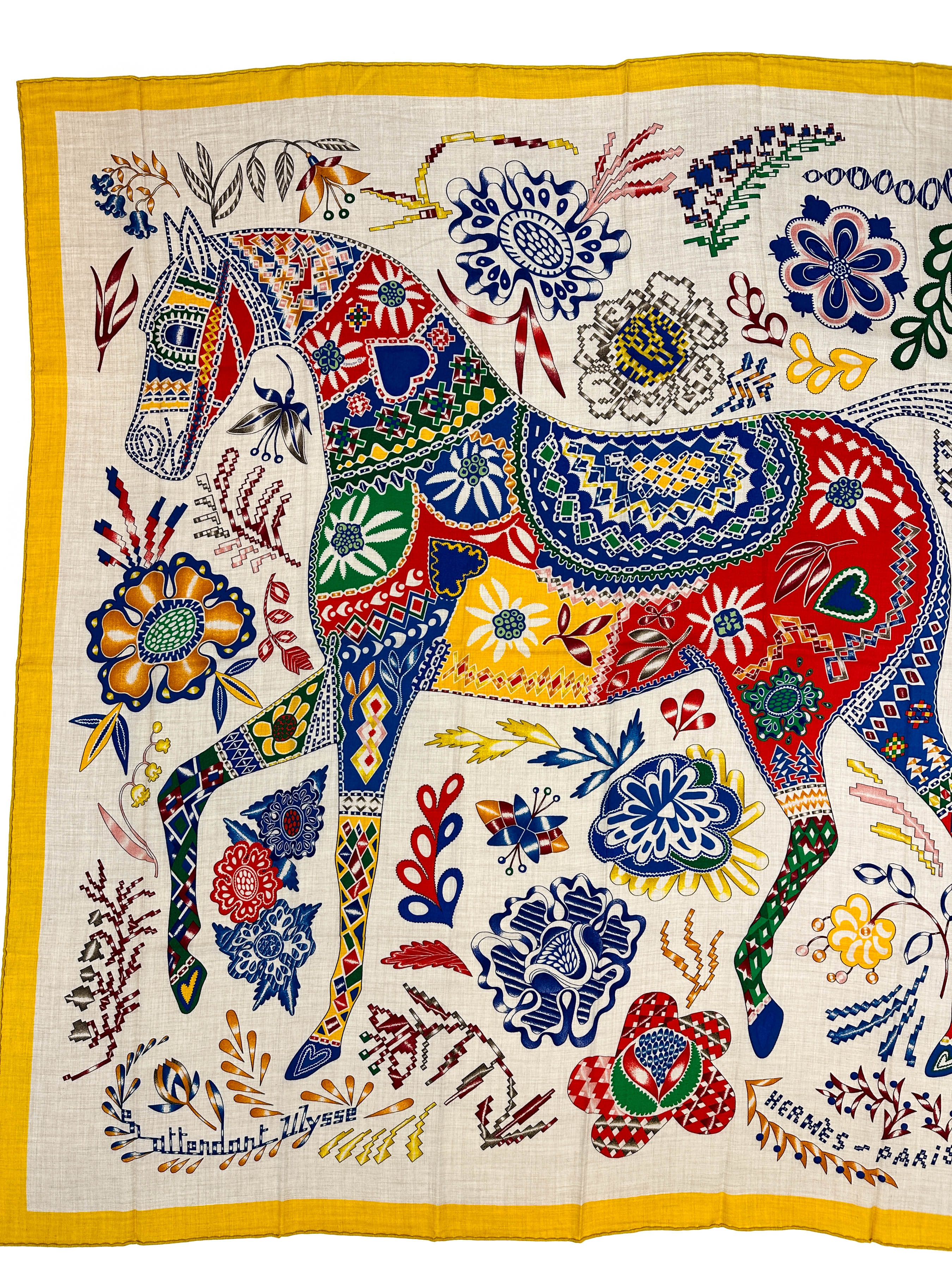 Hermès En Attendant Ulysse Cashmere Silk 140