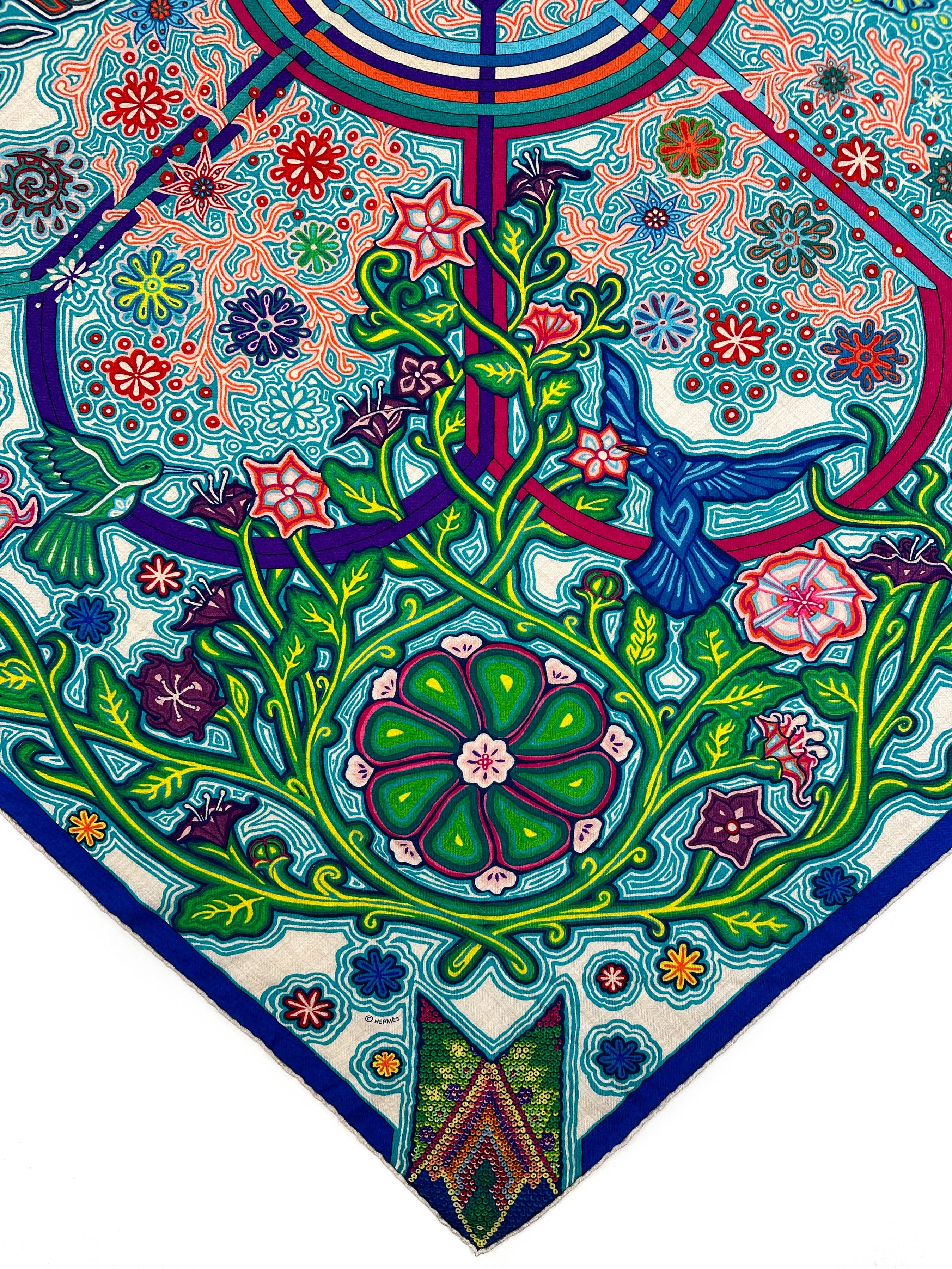 Hermès L'Arbre du Vent Cashmere Silk 140