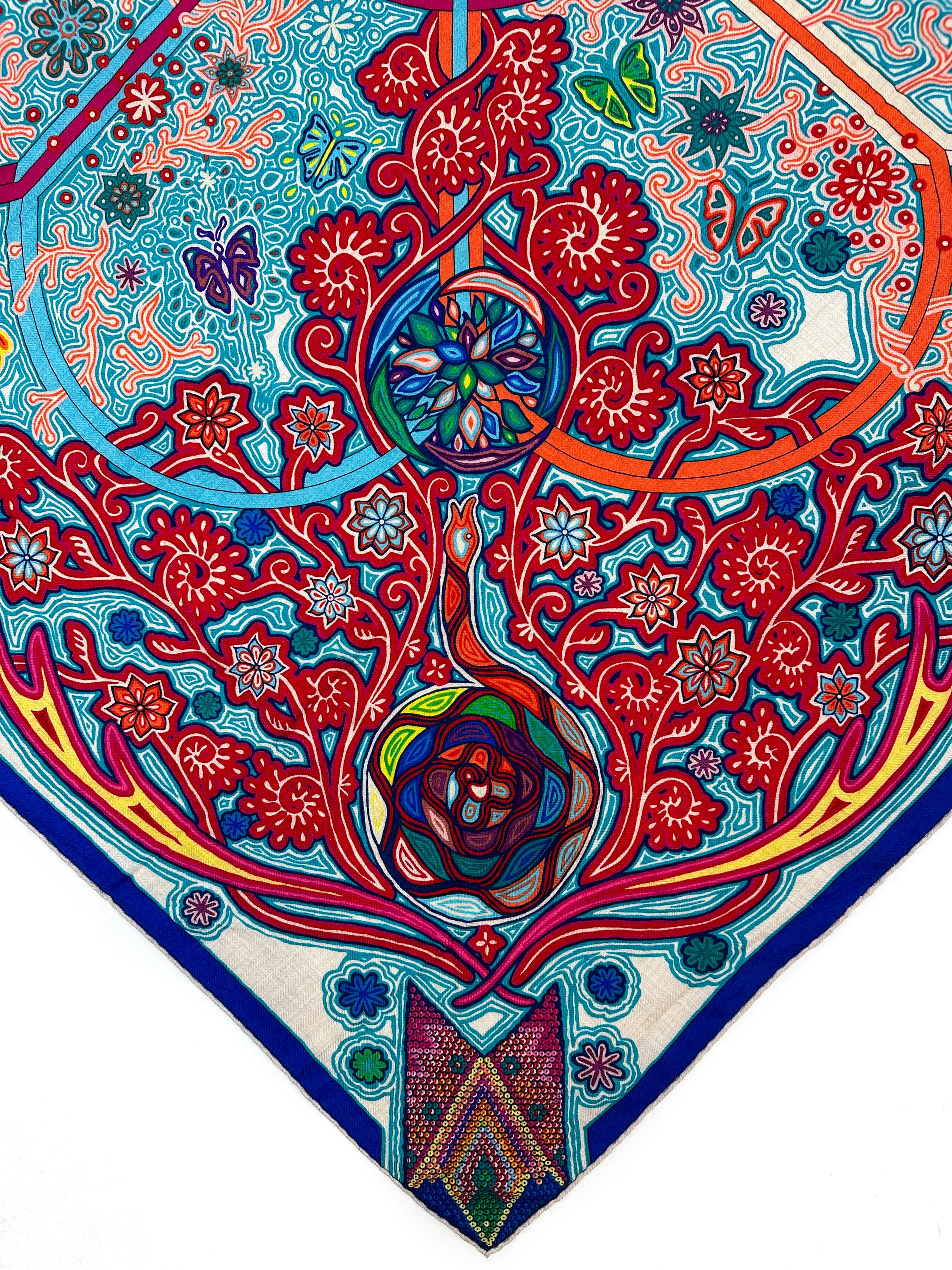 Hermès L'Arbre du Vent Cashmere Silk 140
