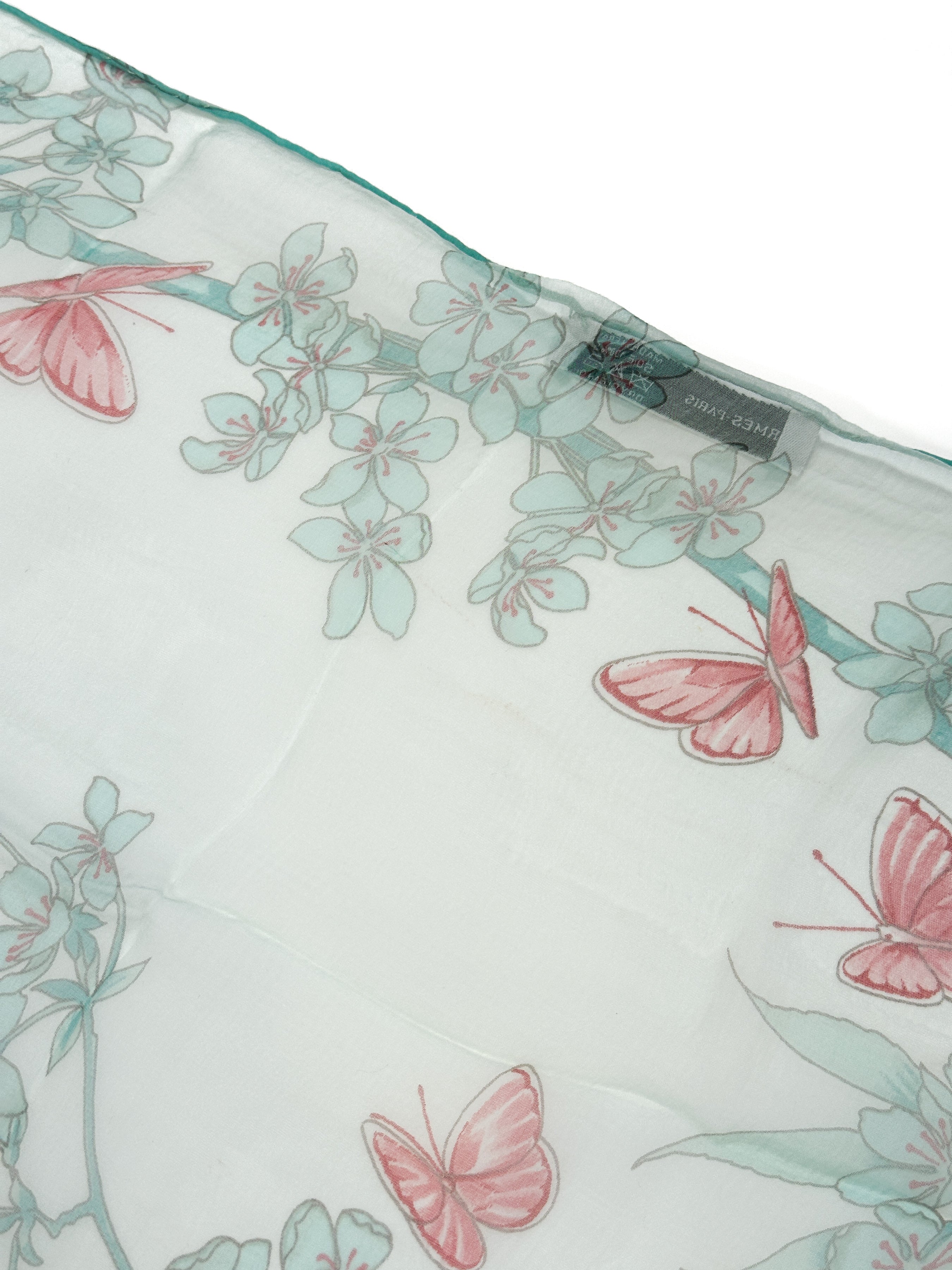 Hermès Vol Amoureux des Azurés Mousseline Shawl