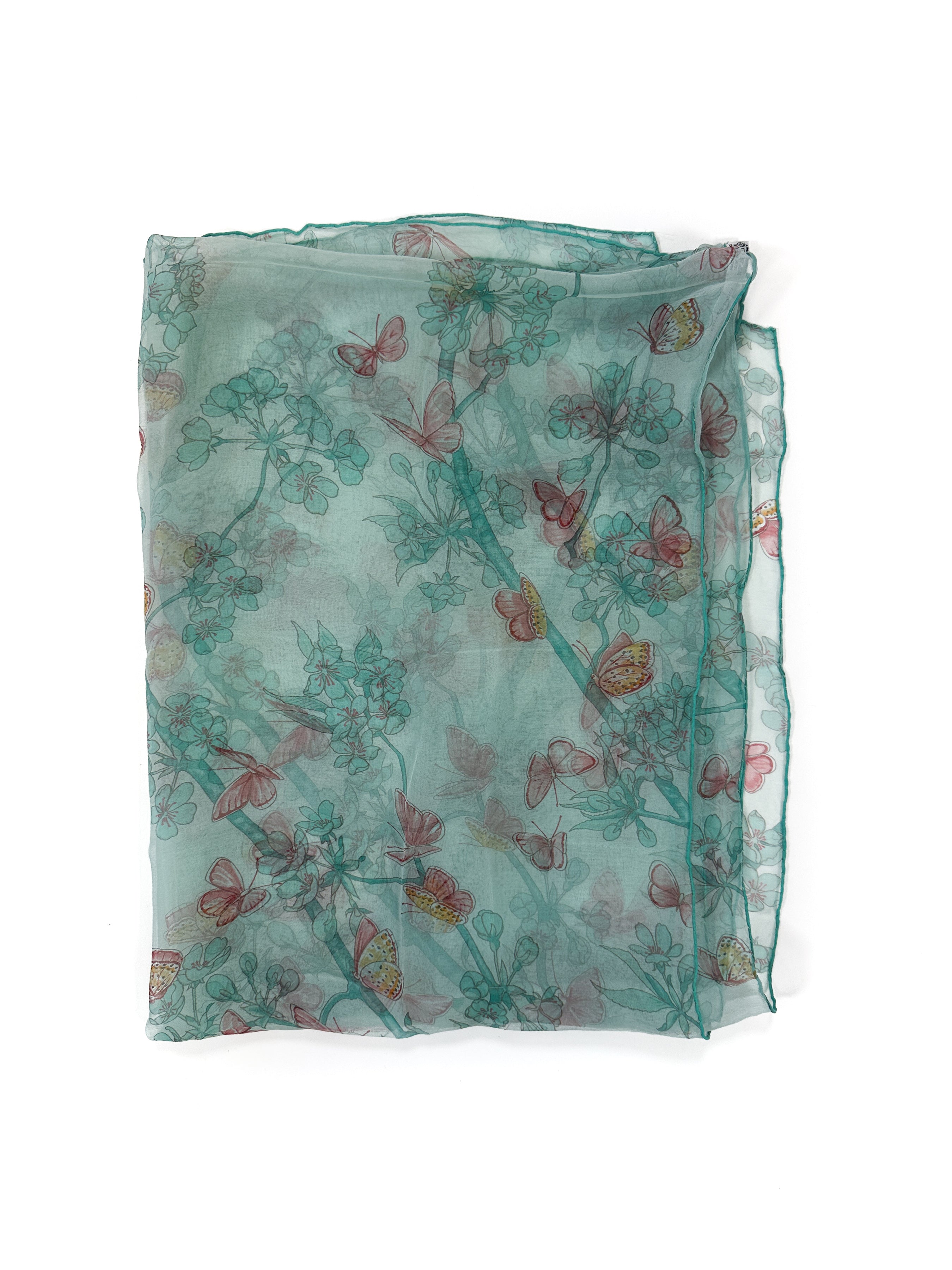 Hermès Vol Amoureux des Azurés Mousseline Shawl
