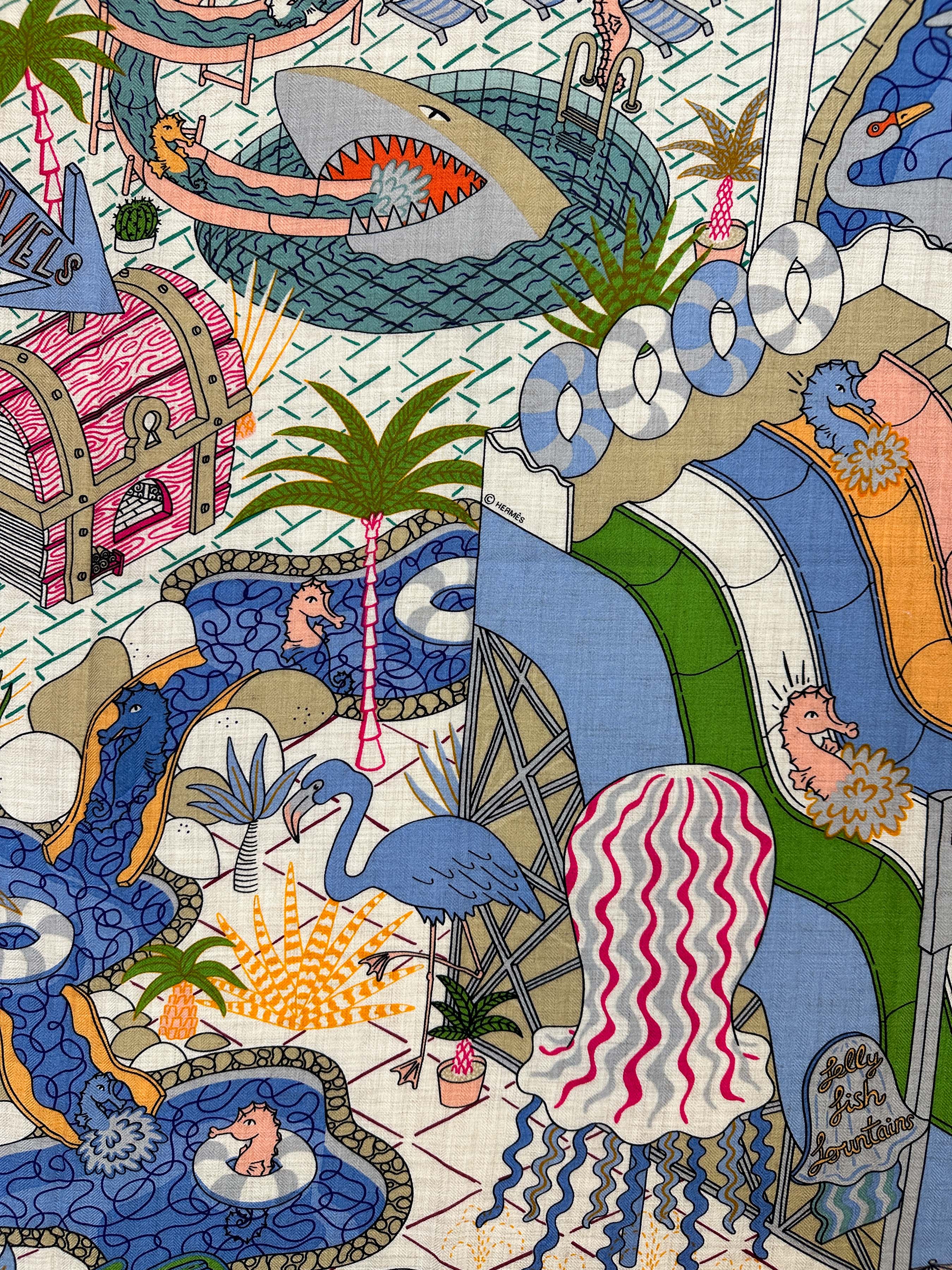 Hermès Splash Park Cashmere Silk 140