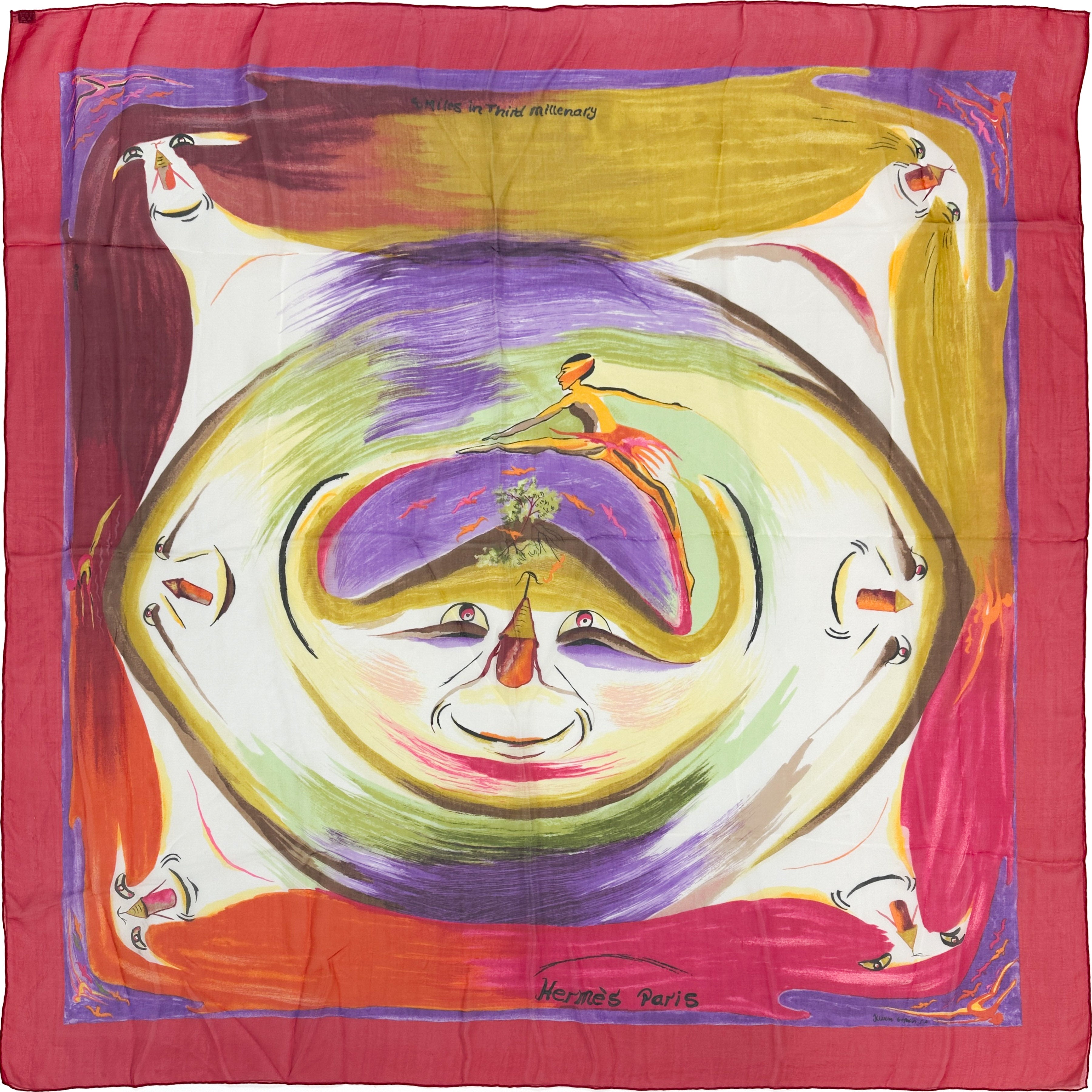 Hermès Smiles In Third Millenary Mousseline 90