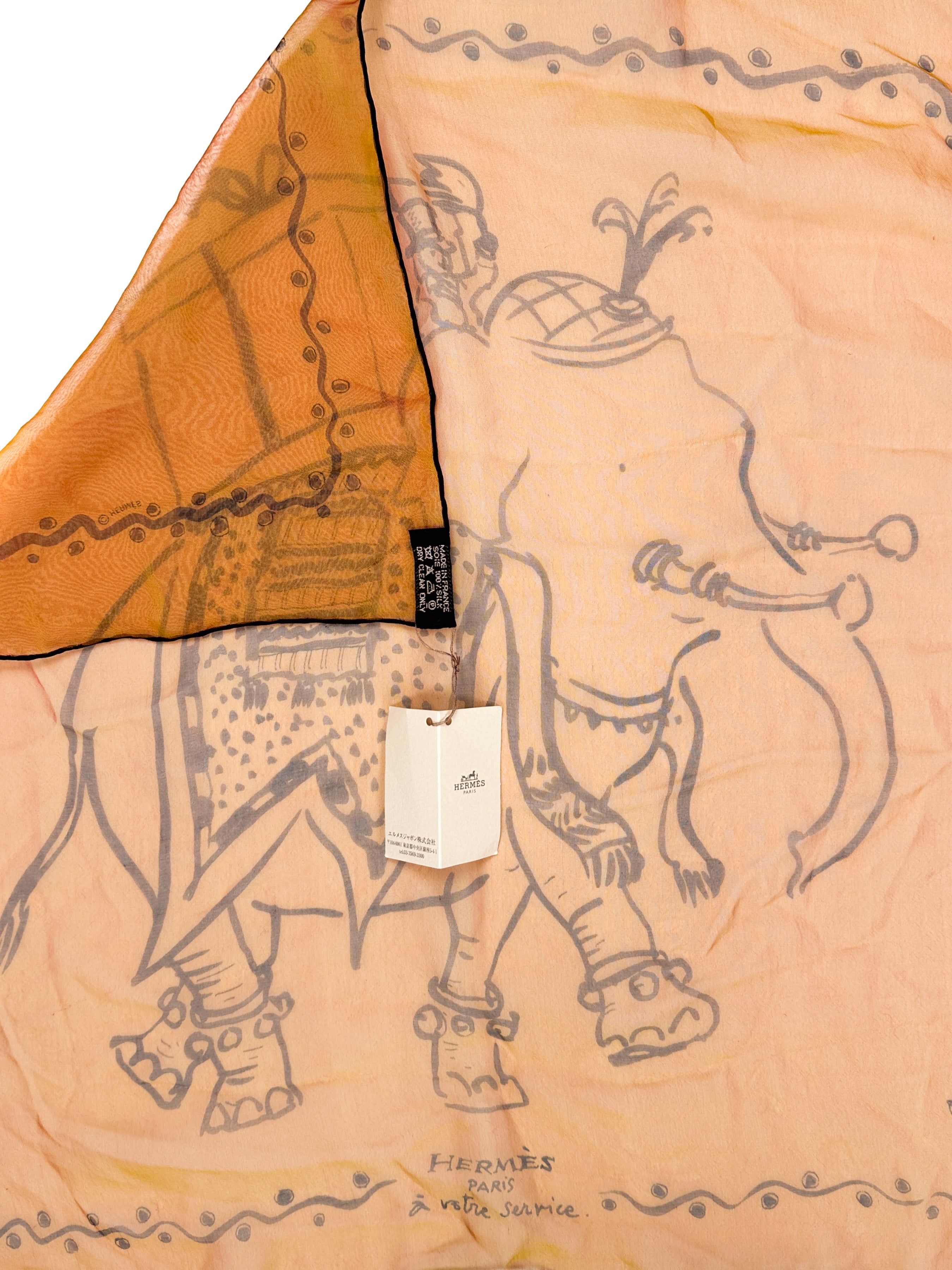 Hermès À Votre Service Changeante Mousseline 45