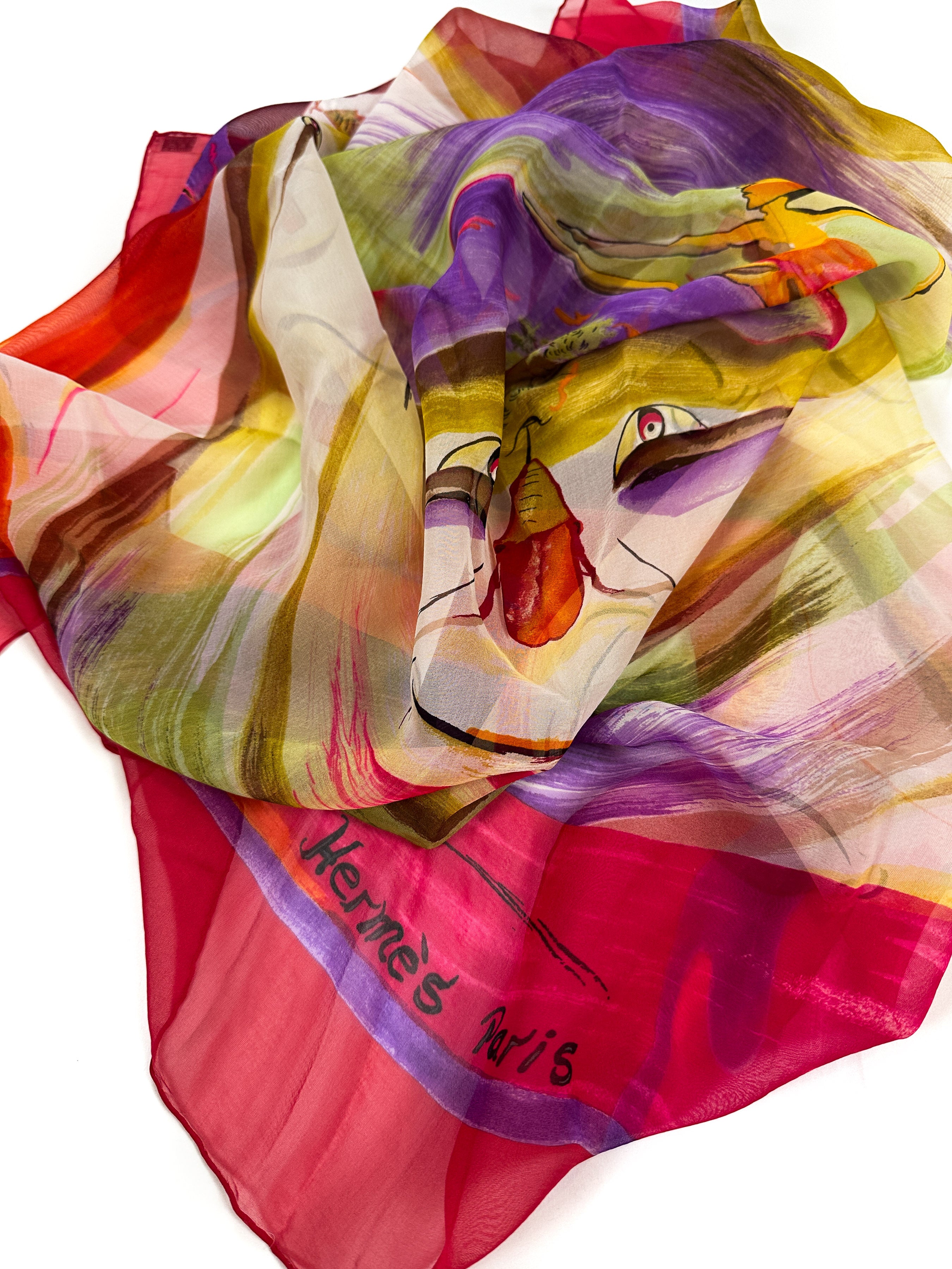 Hermès Smiles In Third Millenary Mousseline 90