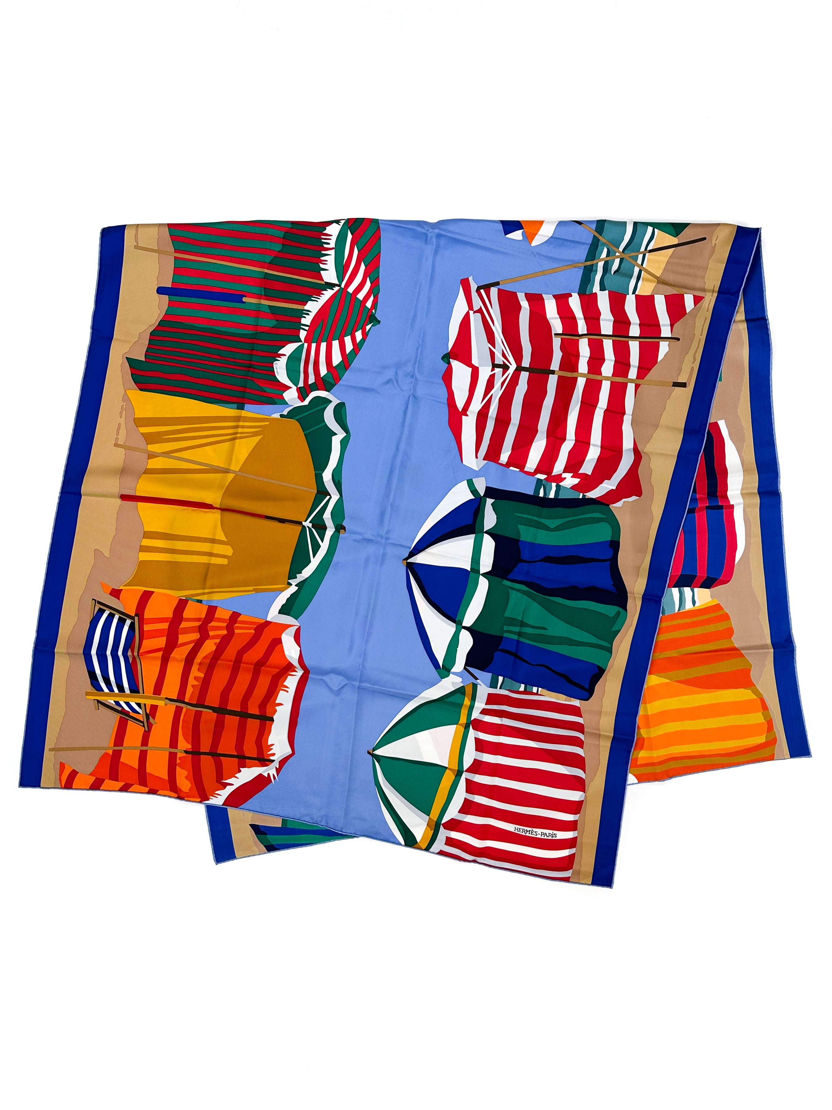 Hermès Charmes des Plages Normandes Silk Shawl