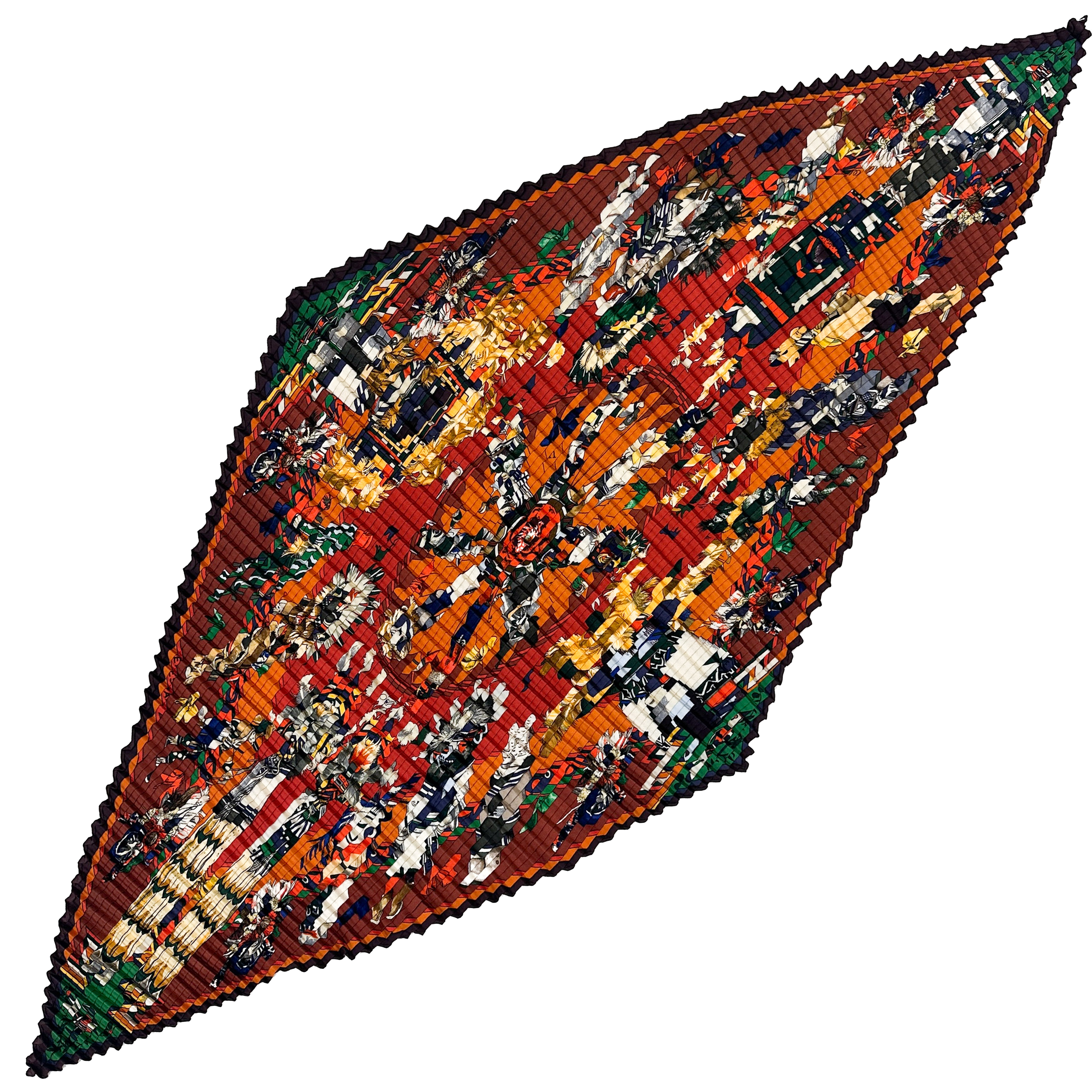 Hermès Kachinas Mosaic Plissé 90