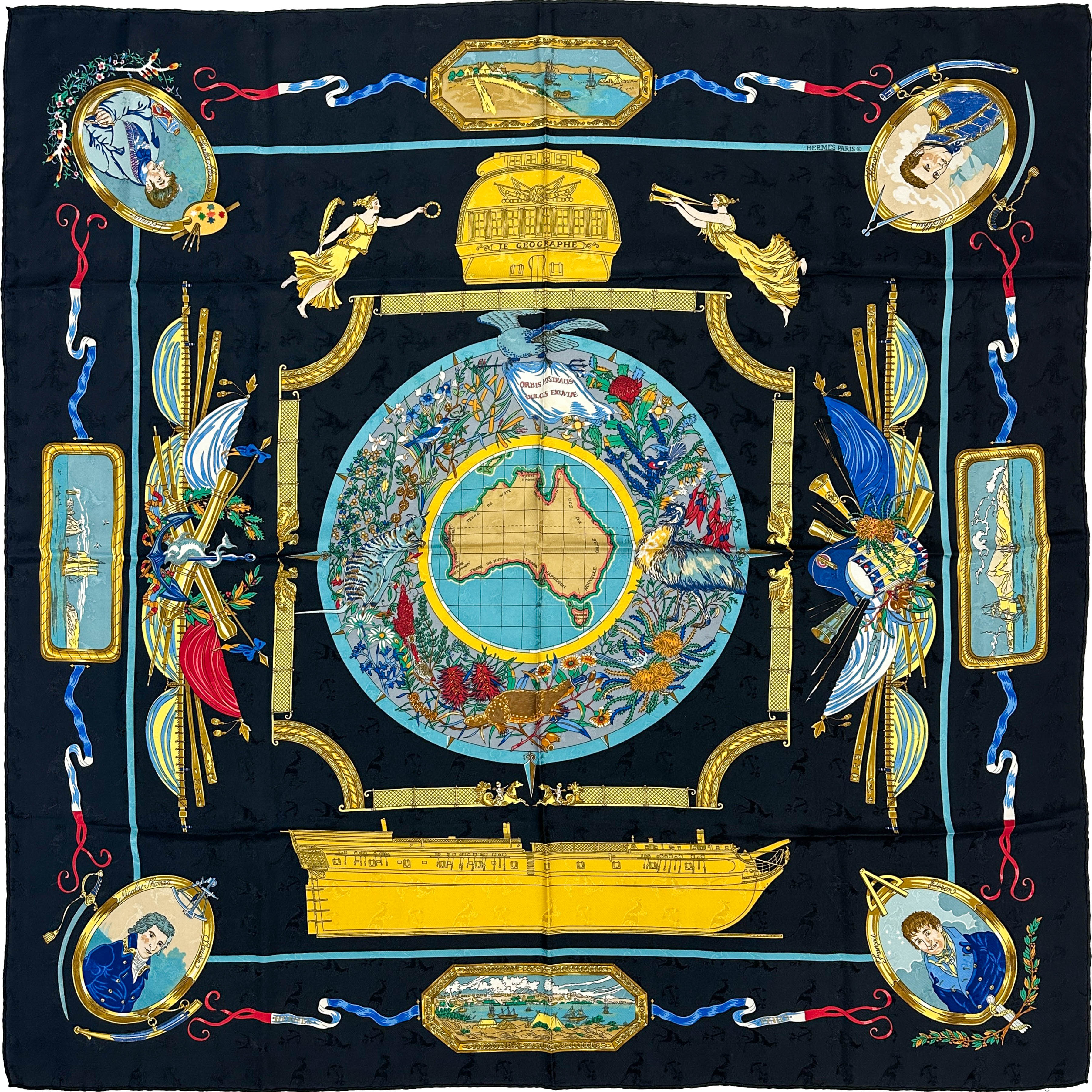 Hermès Le Géographe Jacquard 90