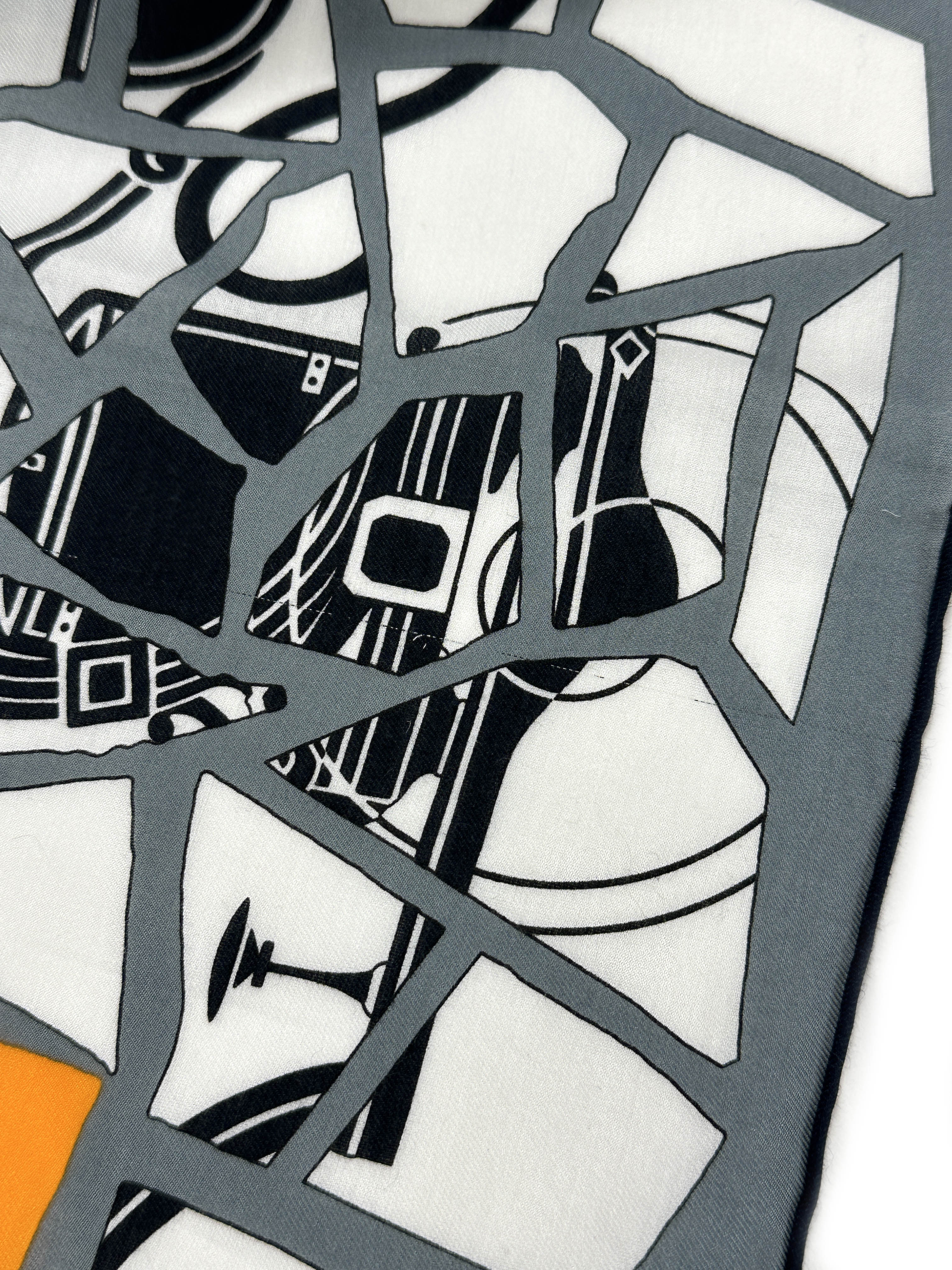 Hermès Ex-Libris en Mosaique Cotton Silk 65